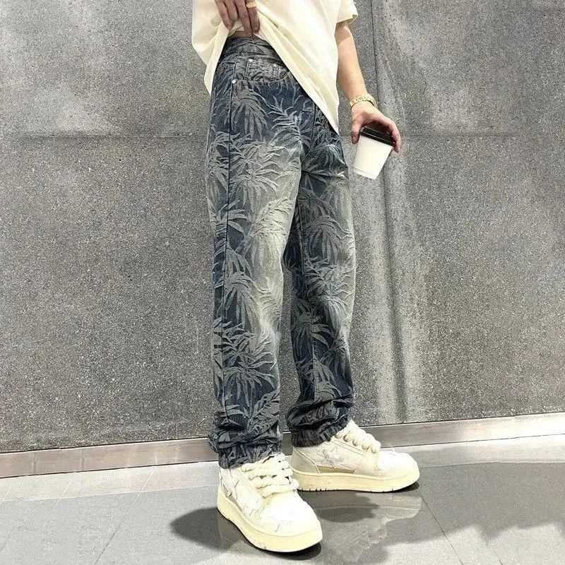 Japanese Brand Graphic Jeans Straight Leg Baggy Denim Outwear Loosen Fit Size US 32 / EU 48 - 3 Thumbnail