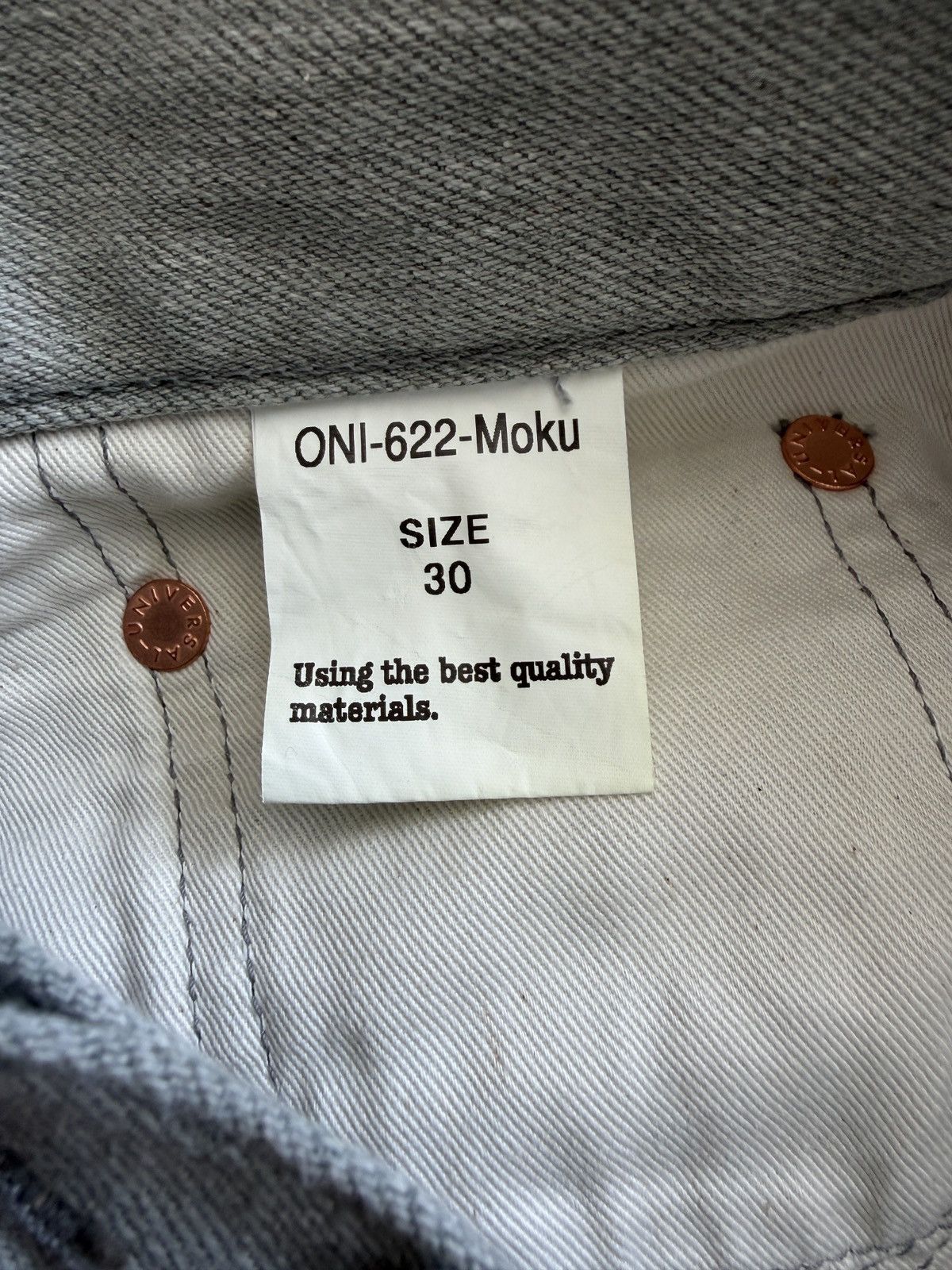 Oni ONI 622-Moku "Heather Grey" 11oz Selvedge Relaxed Tapered Size US 30 / EU 46 - 4 Thumbnail