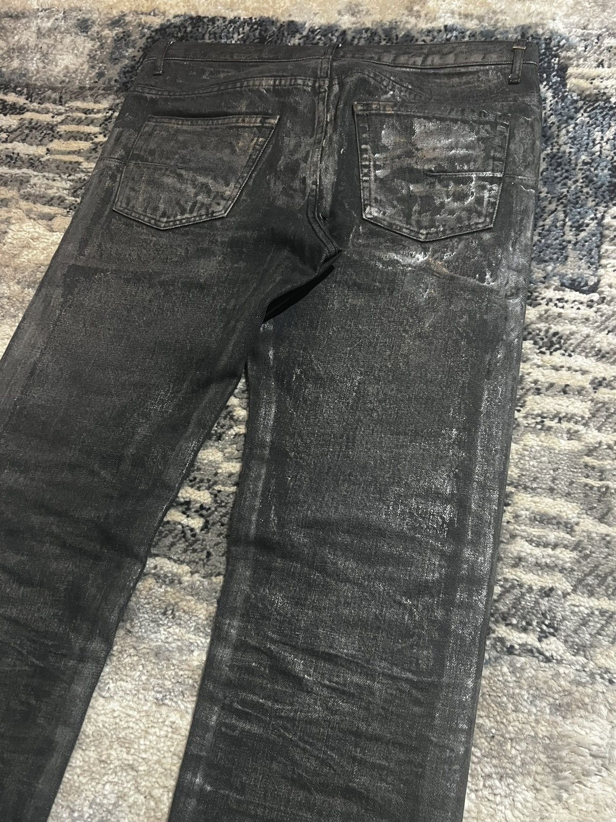 Dior × Hedi Slimane Dior Hedi Slimane AW05 Black Luster Wax Denim In The Morning Size US 32 / EU 48 - 4 Thumbnail