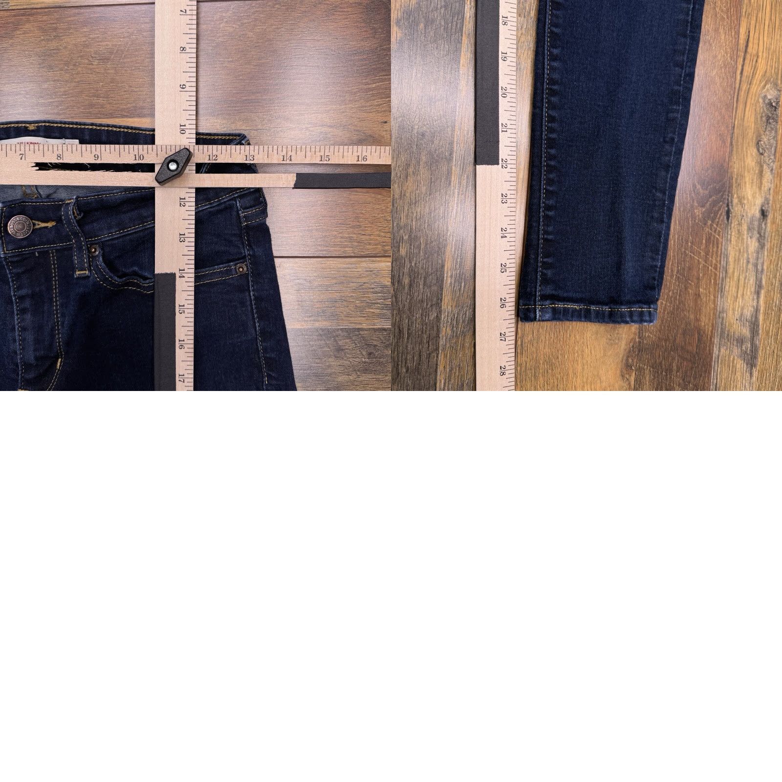 Levi's Levis 711 Skinny Premium Jeans Womens 27 Low Rise Stretch 27x28 Denim Blue 5-Pocket Design Slim Classic Jeans Mens Women Girls Size 27" / US 4 / IT 40 - 9 Thumbnail