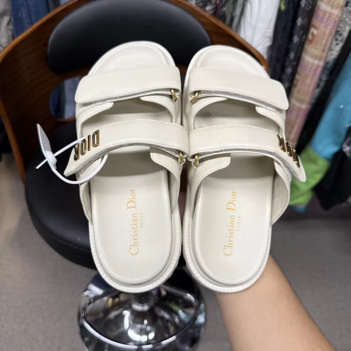 Dior Dior ACT White Velcro Sandals Women's 37 Near New Size US 6.5 / IT 36.5 - 8 Thumbnail