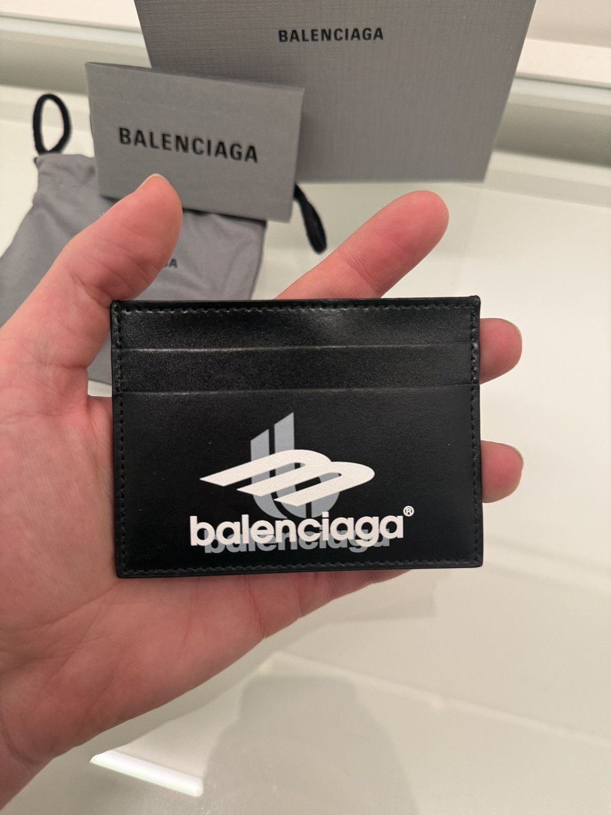 Balenciaga Balenciaga Cash leather card holder black Size ONE SIZE - 3 Thumbnail