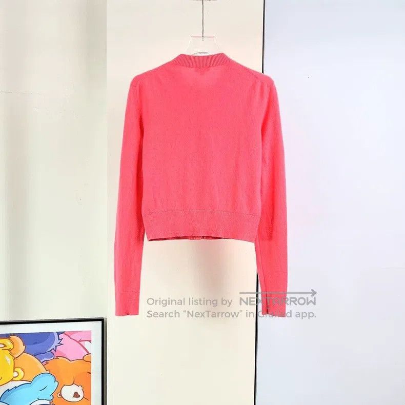 Chanel Chanel Rose-coloured knitted cardigan coat Size XS / US 0-2 / IT 36-38 - 2 Thumbnail
