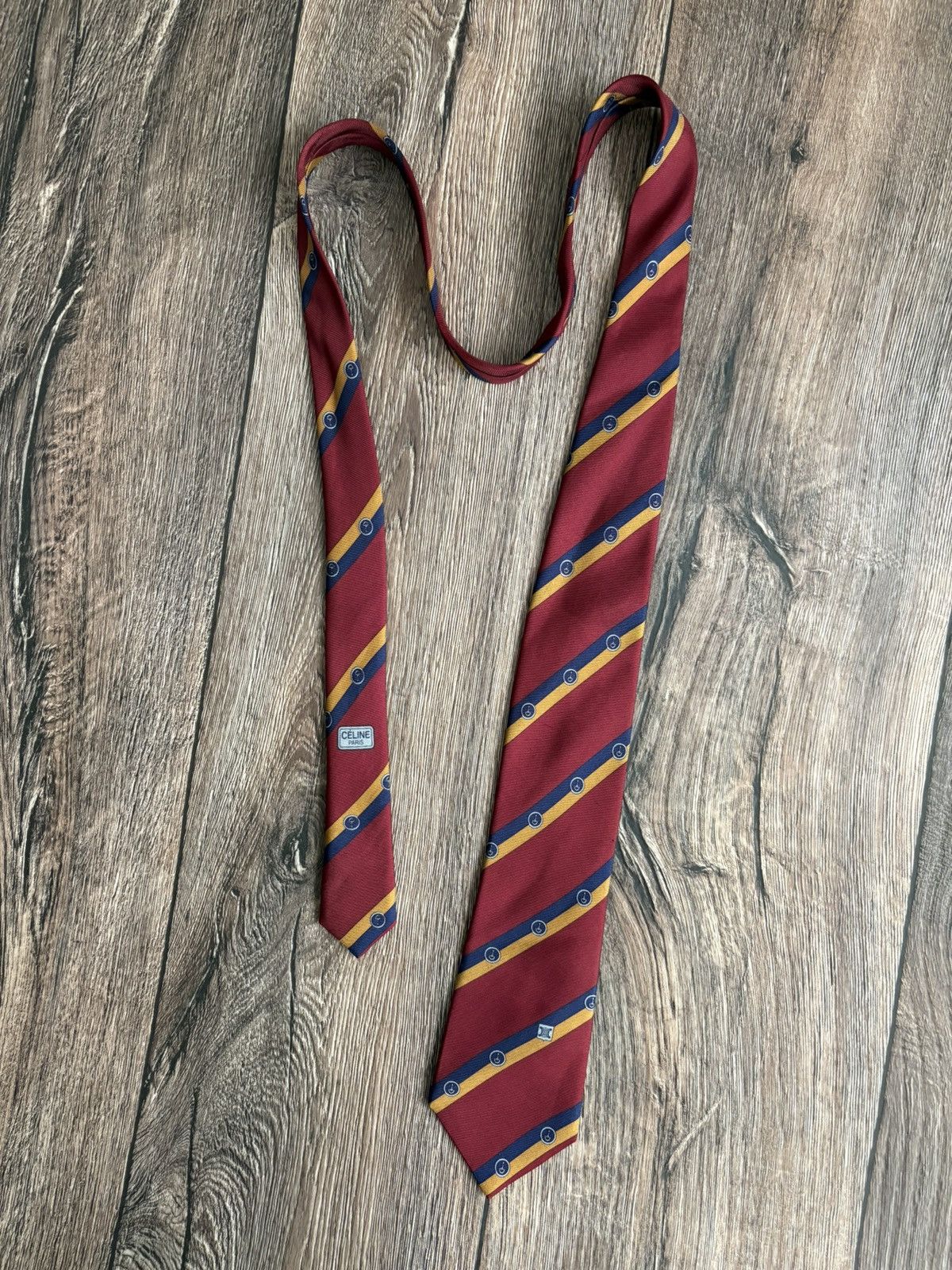 Celine Celine Silk Tie Made In Spain Size ONE SIZE - 1 Thumbnail