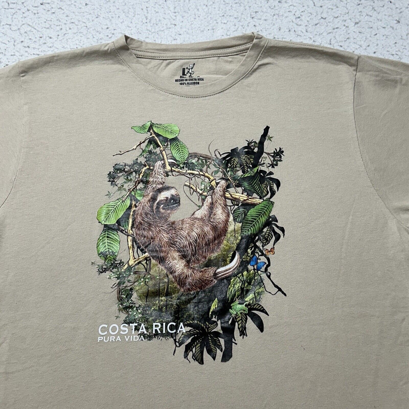 Other Costa Rica Pura Vida Large Sloth Beige Graphic T Shirt Size US L / EU 52-54 / 3 - 2 Thumbnail