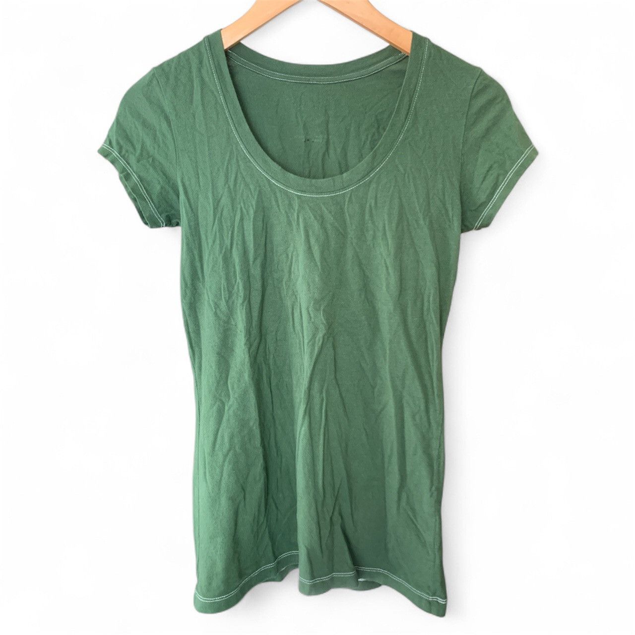 Other Forest Green Scoop Neck Cotton T-shirt Size S / US 4 / IT 40 - 1 Thumbnail