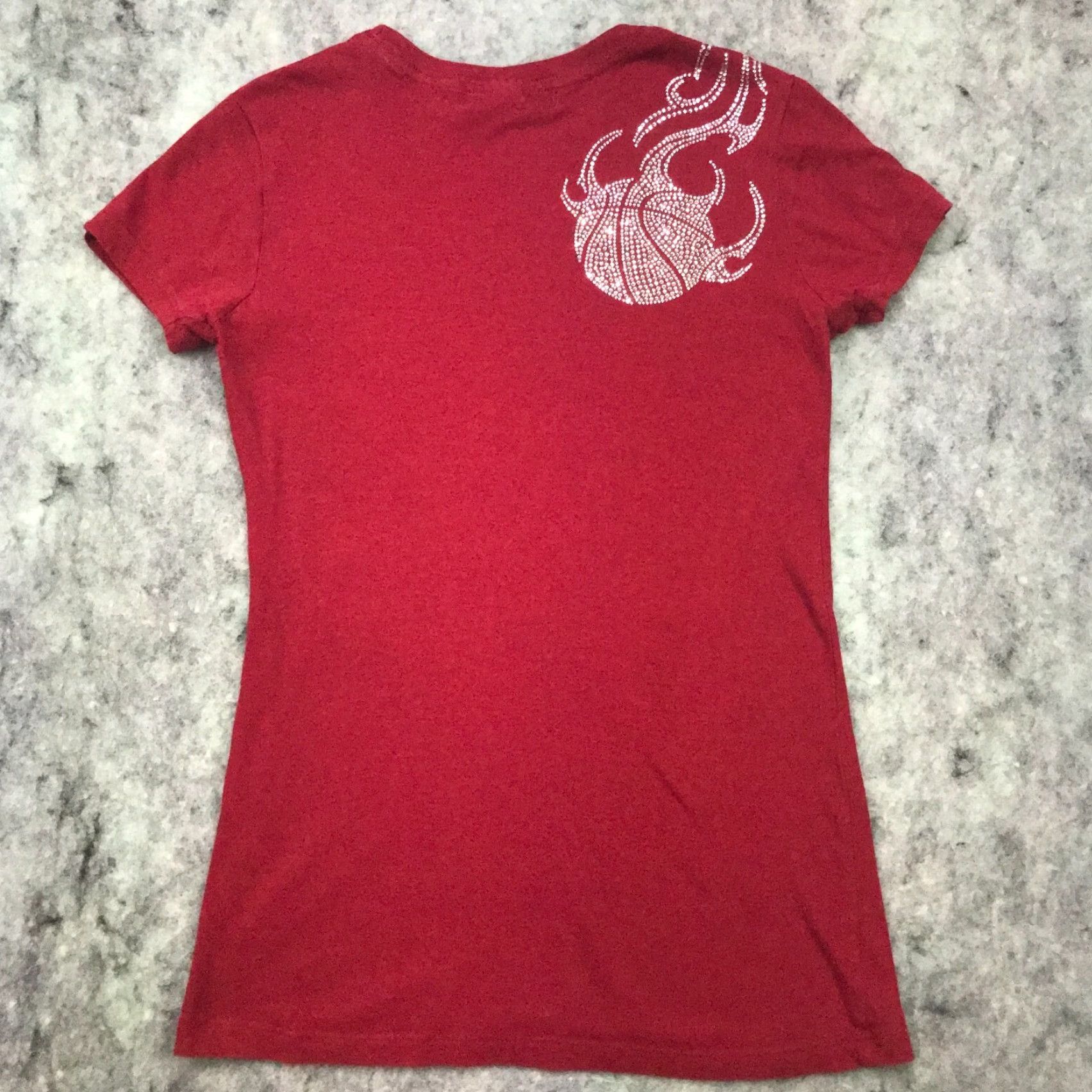 Vintage Rubee Couture Cleveland Cavaliers Blinged Embellished Rhinestones Womens T-Shirt Shirt Red Medium Size M / US 6-8 / IT 42-44 - 5 Thumbnail