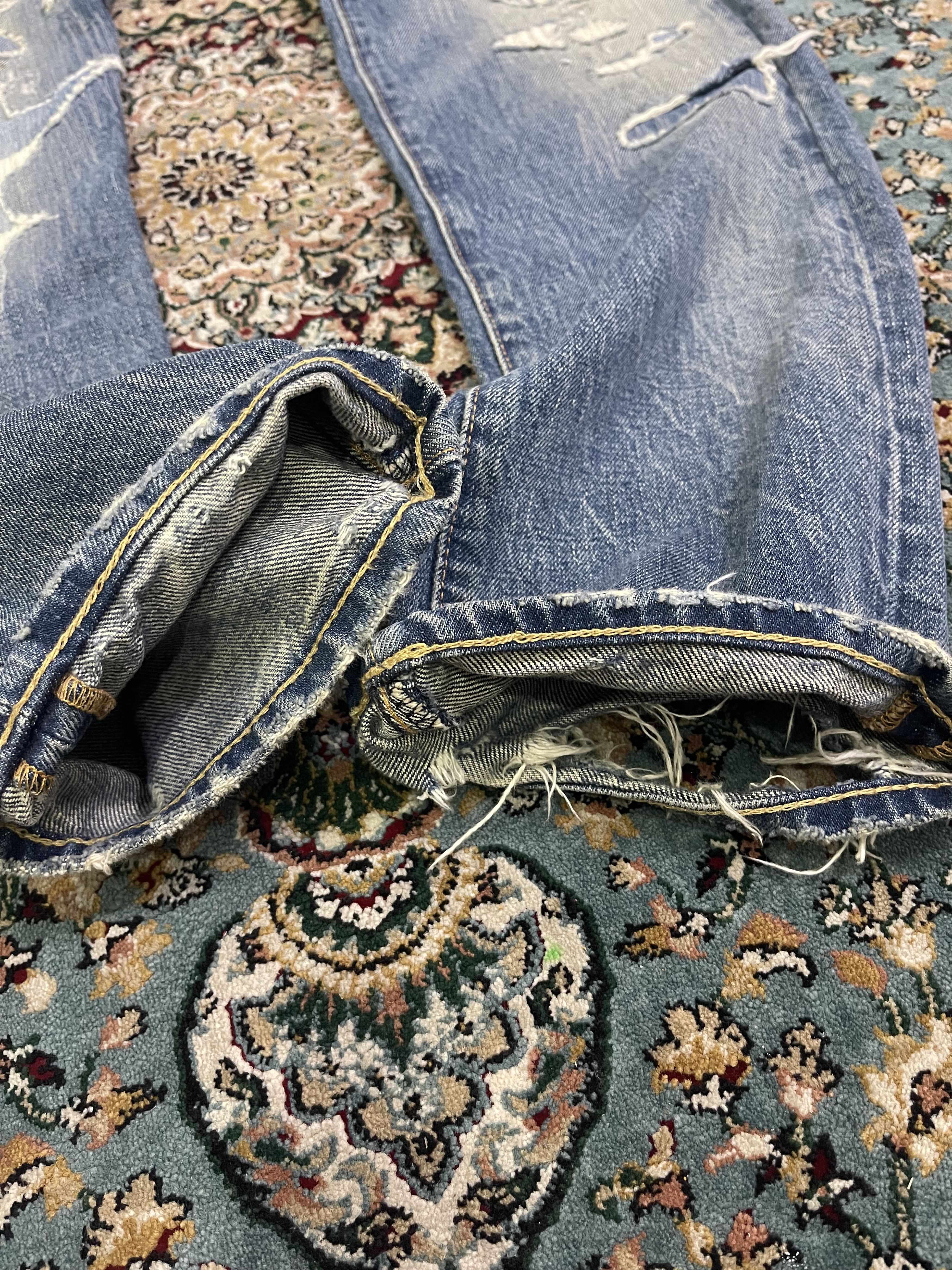 Denim & Supply Ralph Lauren Vintage Distressed Ripped Off Slim Style Size US 30 / EU 46 - 9 Thumbnail