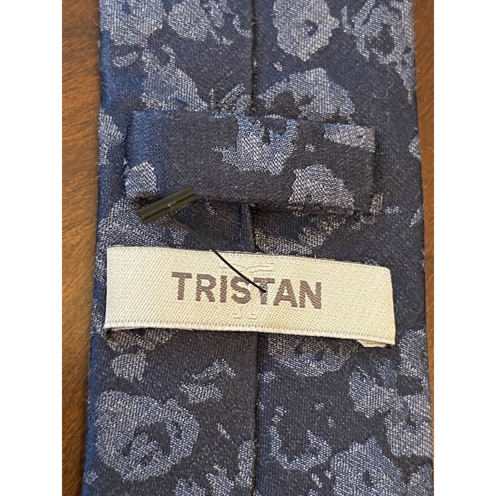 Other Tristan Blue 40% Silk 60% Wool Men’s Neck Tie Made In China Size ONE SIZE - 8 Thumbnail