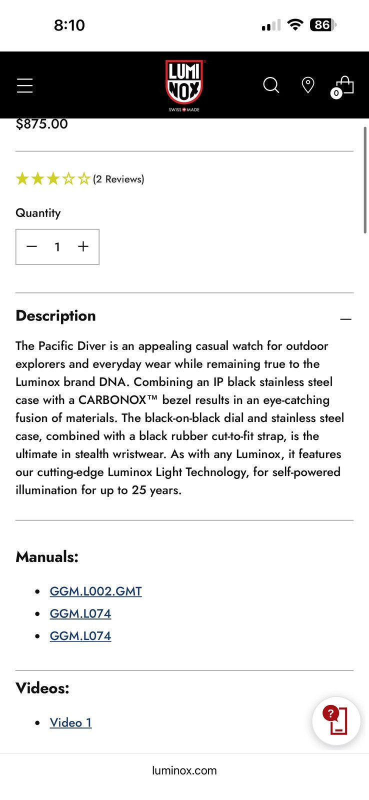 Luminox Luminox Pacific Diver Dive Watch, 44 mm SKU: XS.3121.BO.1 Size 44 - 9 Thumbnail