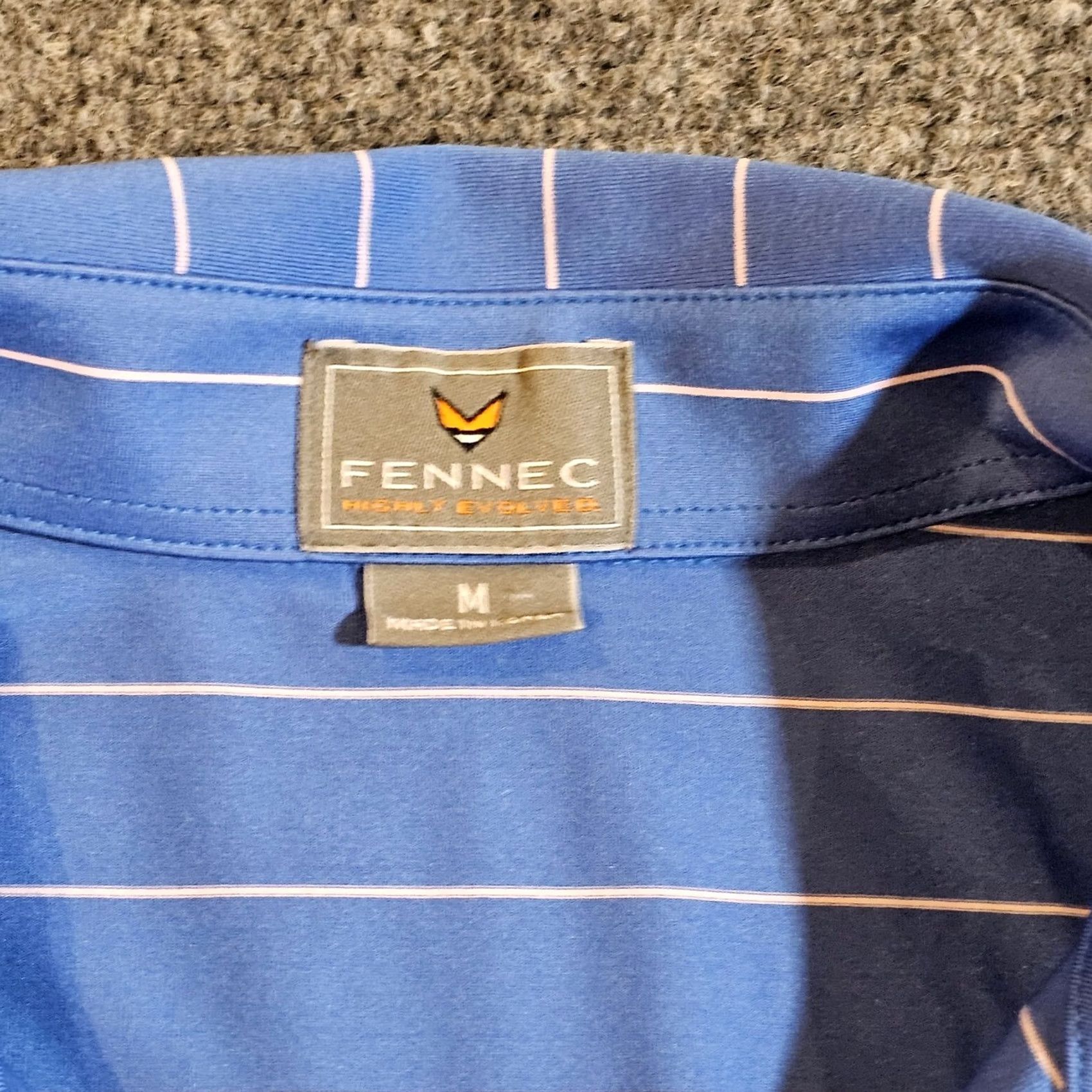 Vintage Fennec Shirt Mens Medium Blue Striped Golf Polo Short Sleeve Performance Casual Size US M / EU 48-50 / 2 - 3 Thumbnail
