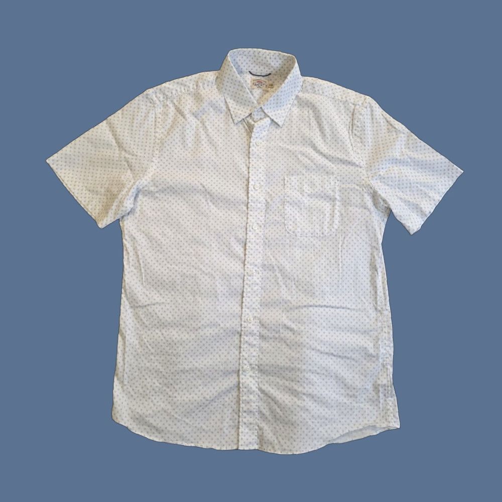 Faherty Faherty Movement Shirt White Geometric Button Down Stretch Supima Men's M Size US M / EU 48-50 / 2 - 1 Thumbnail