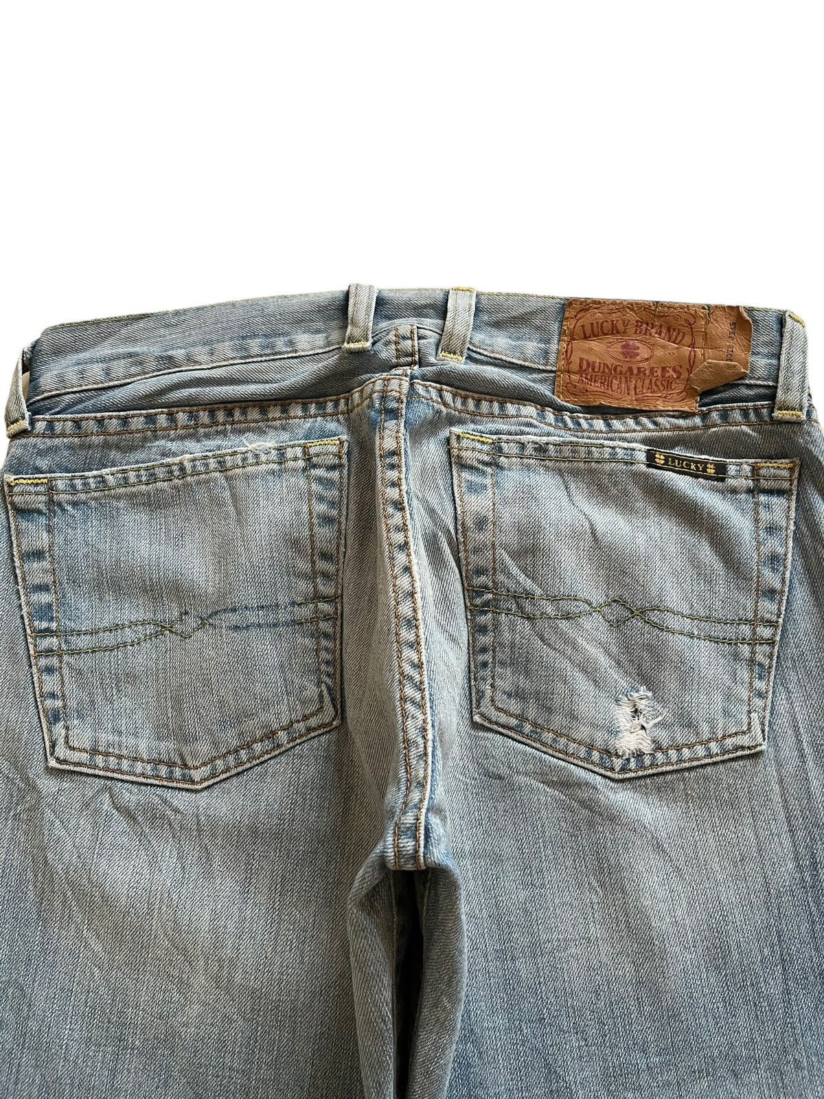 Japanese Brand SALES🔥Vintage Japanese Brand Blue Wash Distress Flare Jeans Size 29" - 7 Thumbnail