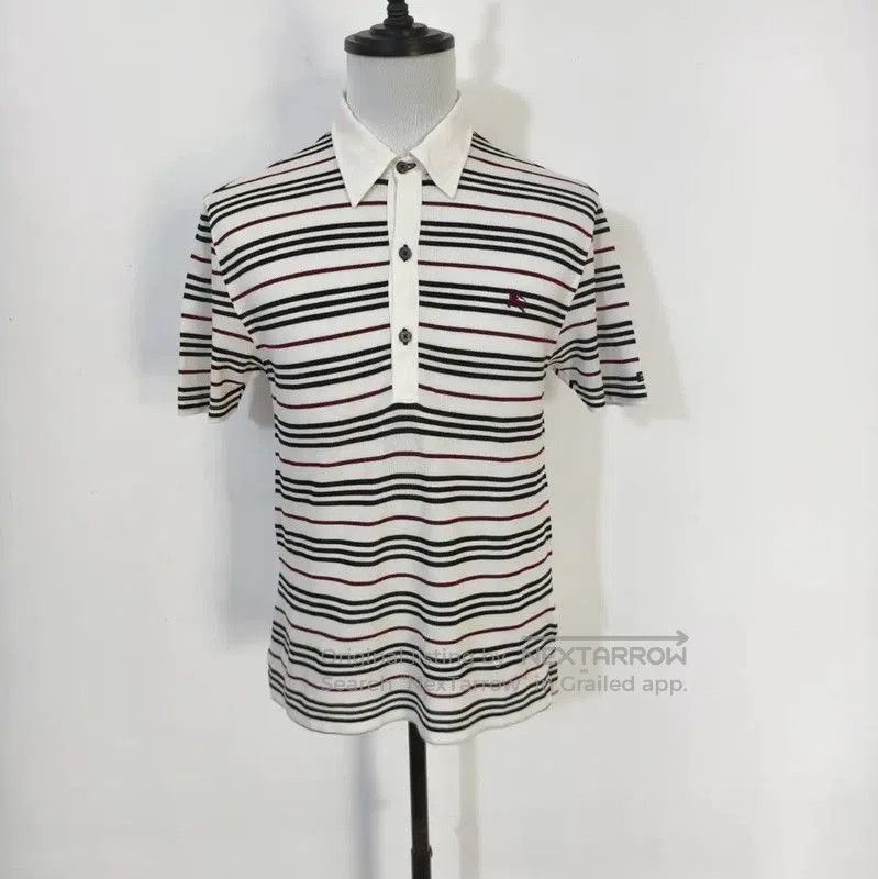 Burberry Burberry Men's Summer White Striped Polo Shirt. Size US M / EU 48-50 / 2 - 1 Thumbnail