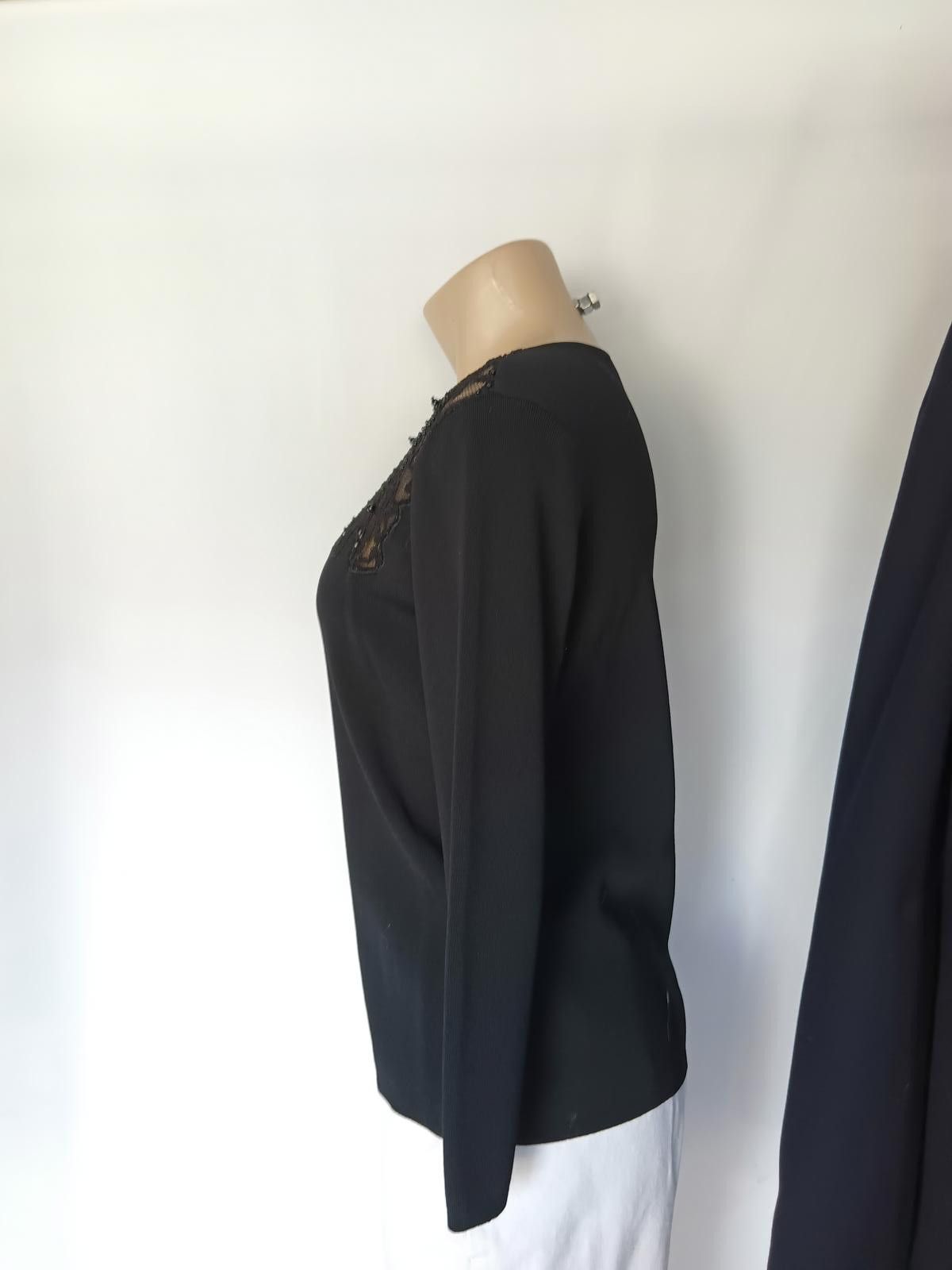 Designer RAFAEL Elegant Black Long Sleeve Top with Lace Detail Size S / US 4 / IT 40 - 2 Thumbnail