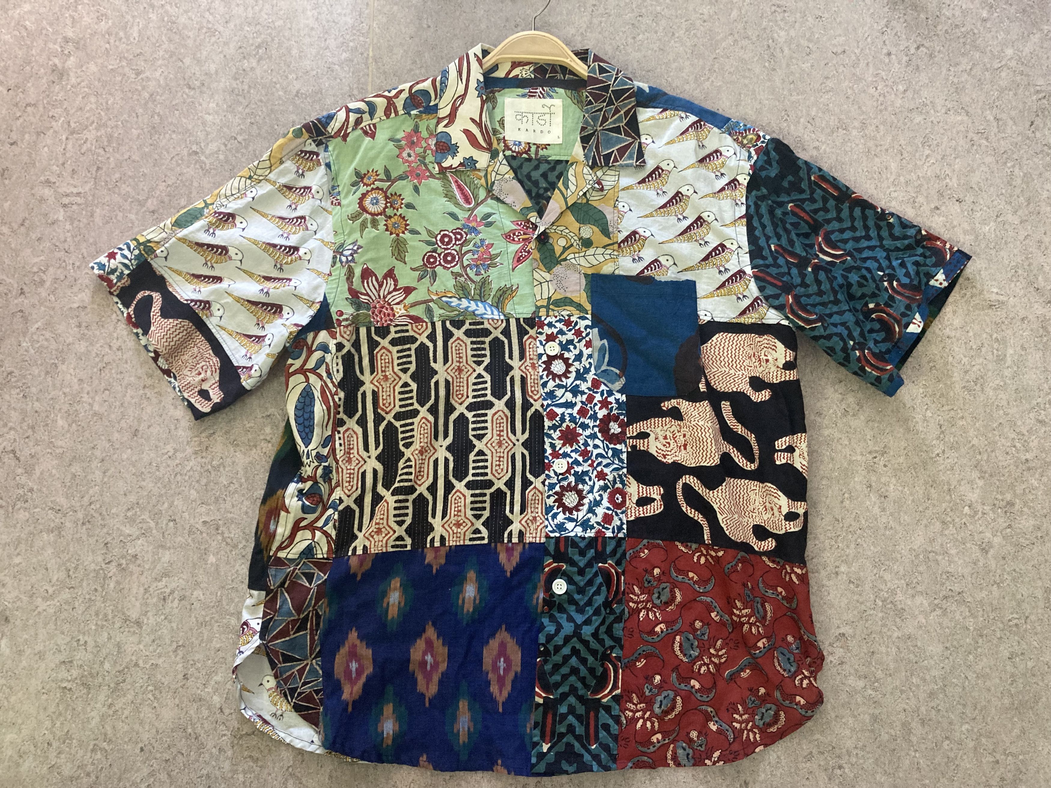 Kardo Kardo Patchwork Shirt with Multicolored Pattern L XL Size US L / EU 52-54 / 3 - 2 Thumbnail