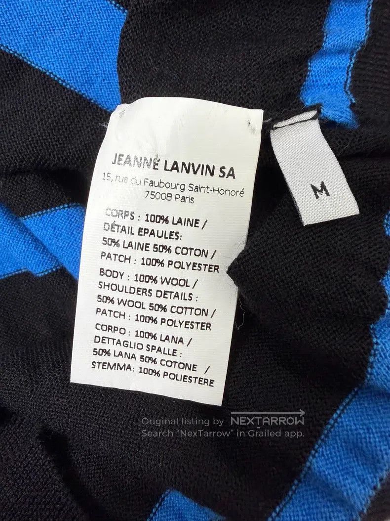 Lanvin Lanvin Navy blue and black striped wool knit sweater Size US M / EU 48-50 / 2 - 5 Thumbnail