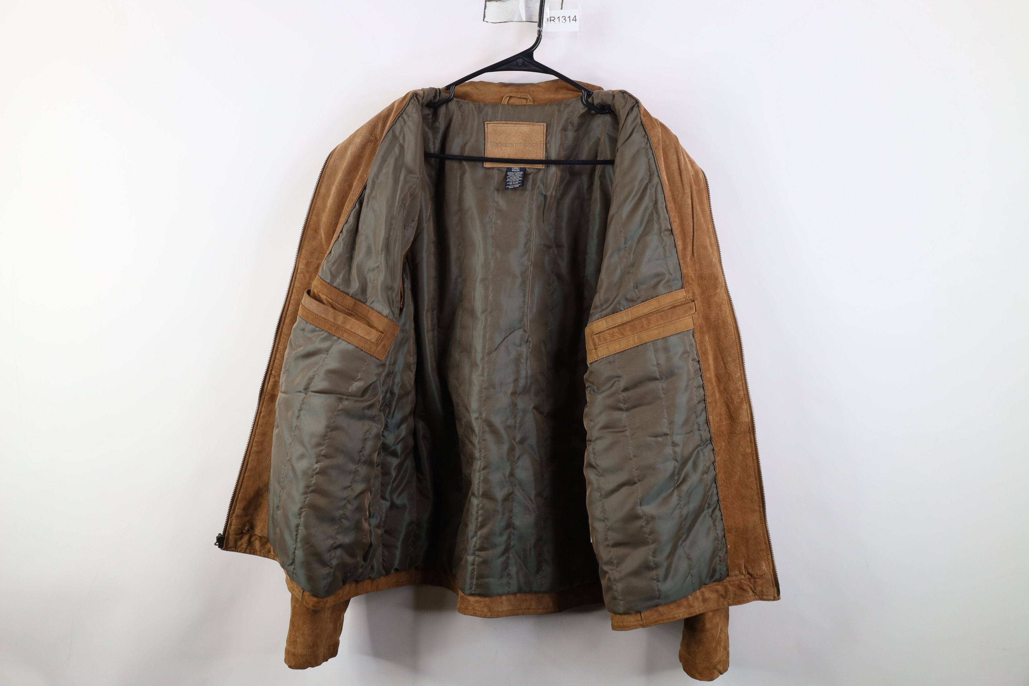 Vintage Vintage 90s Streetwear Lined Suede Leather Full Zip Jacket Size US L / EU 52-54 / 3 - 10 Thumbnail