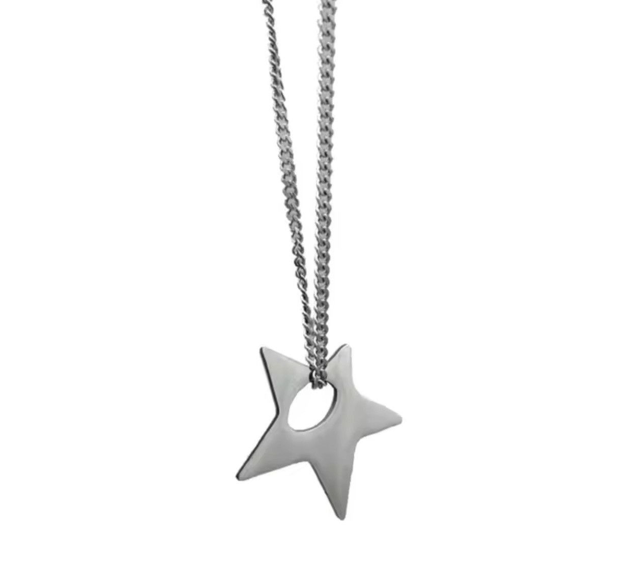 Jewelry Chain Star Necklace Y2K Pop Punk Grunge in Silver, Men's
