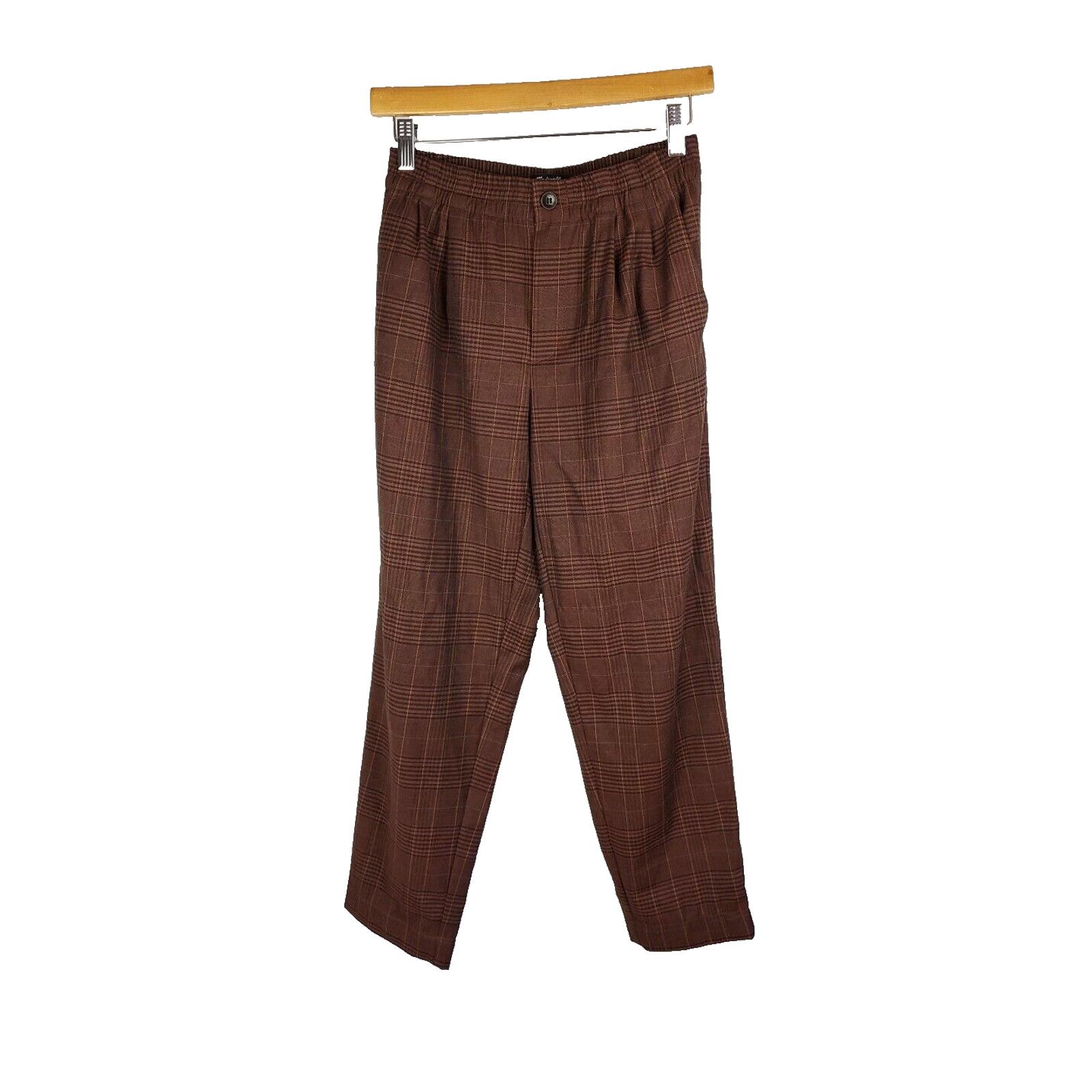 Madewell Madewell Pants Womens XXS Flannel Track Trousers Brown Glen Size 26" / US 2 / IT 38 - 1 Thumbnail
