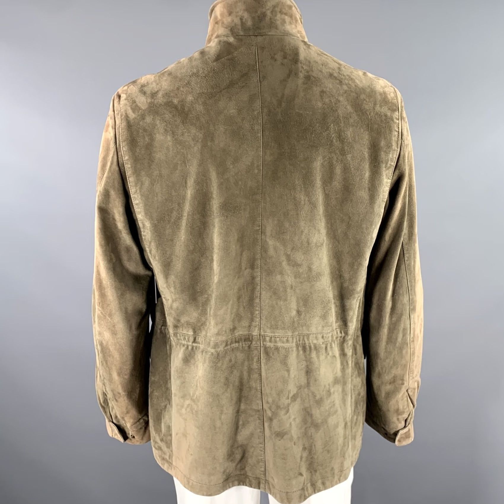 Loro Piana LORO PIANA Suede Field Jacket XXL Khaki Solid Size US XXL / EU 58 / 5 - 4 Thumbnail