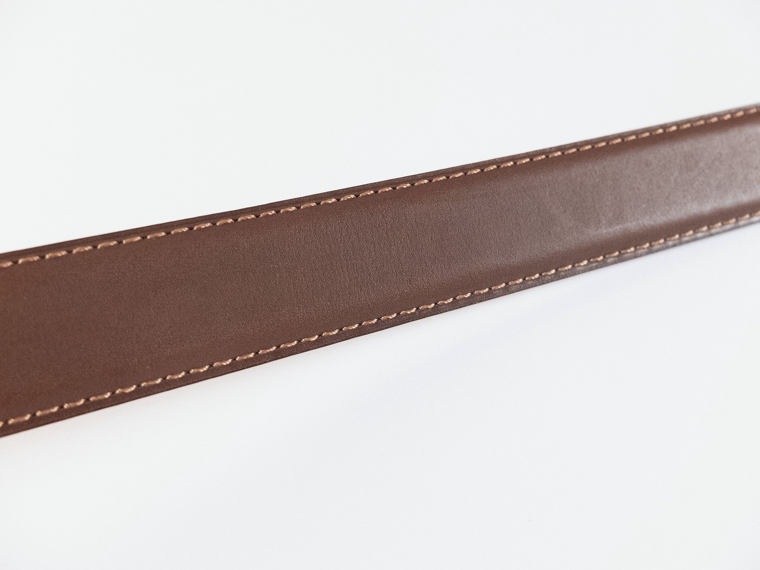 Berluti BERLUTI brown contrast stitch classic leather belt 80 Size 32 - 8 Thumbnail