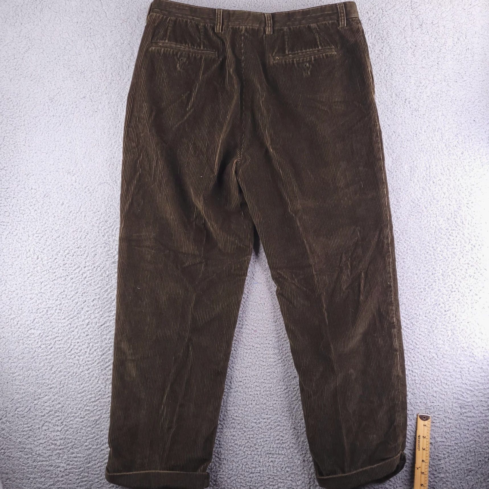 Nautica Nautica Pants Mens 35x27 Brown Corduroy Rigger Relaxed Fit Crop Cropped Skate 35 Waist 27 Inseam Size US 35 - 7 Thumbnail