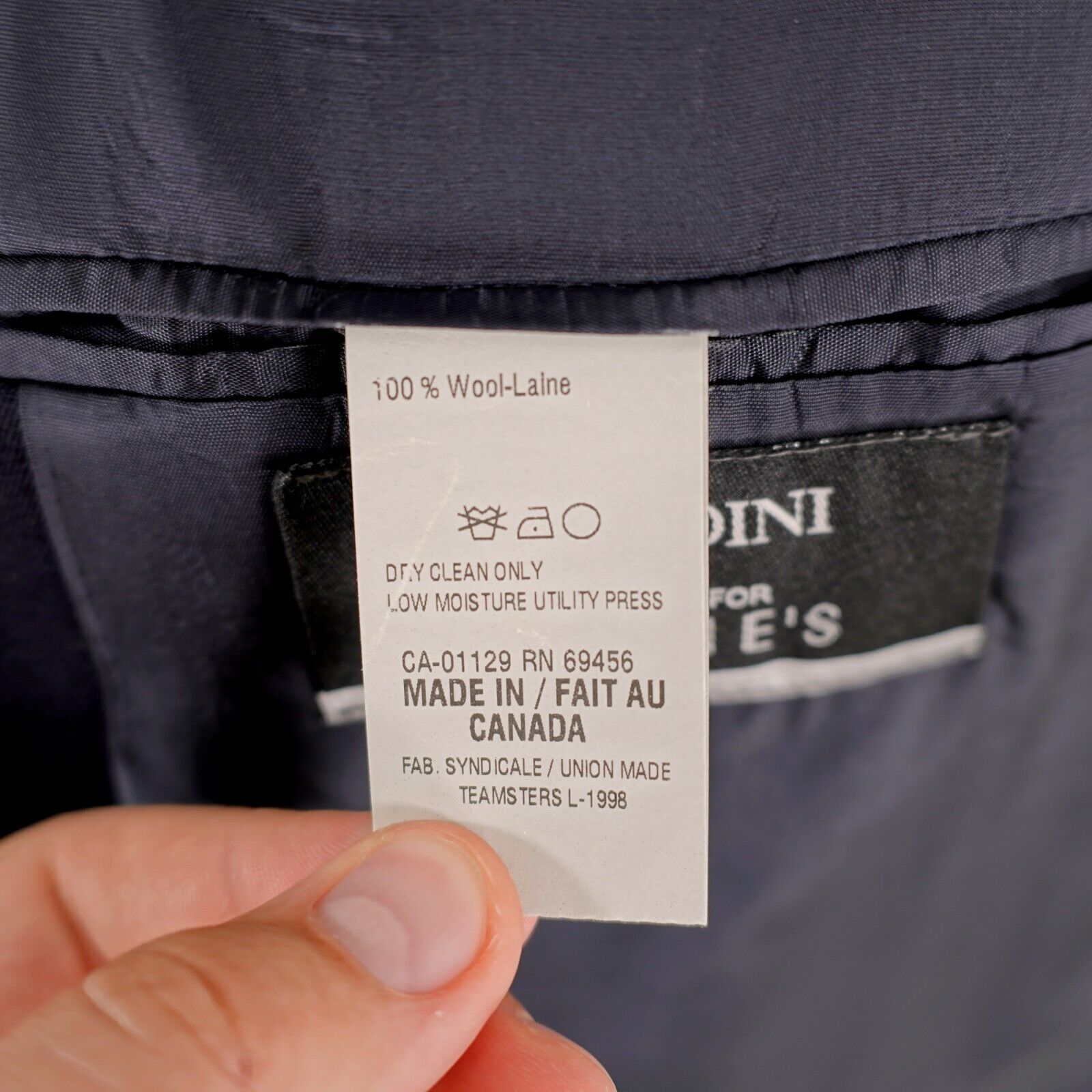 Brandini DAMAGED Brandini Filene's Wool Blue 3 Button Blazer 44L Tagg Size 44L - 13 Thumbnail