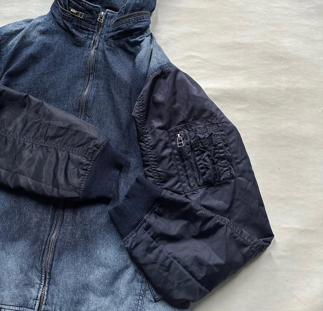Other |n The Attic Washed Bomber Denim Jacket Size US L / EU 52-54 / 3 - 6 Thumbnail