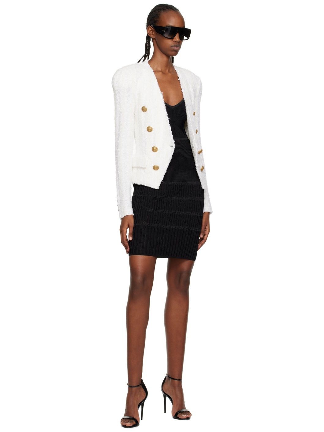 Balmain o1y0525 Mini Dress in Black Size S / US 4 / IT 40 - 4 Thumbnail