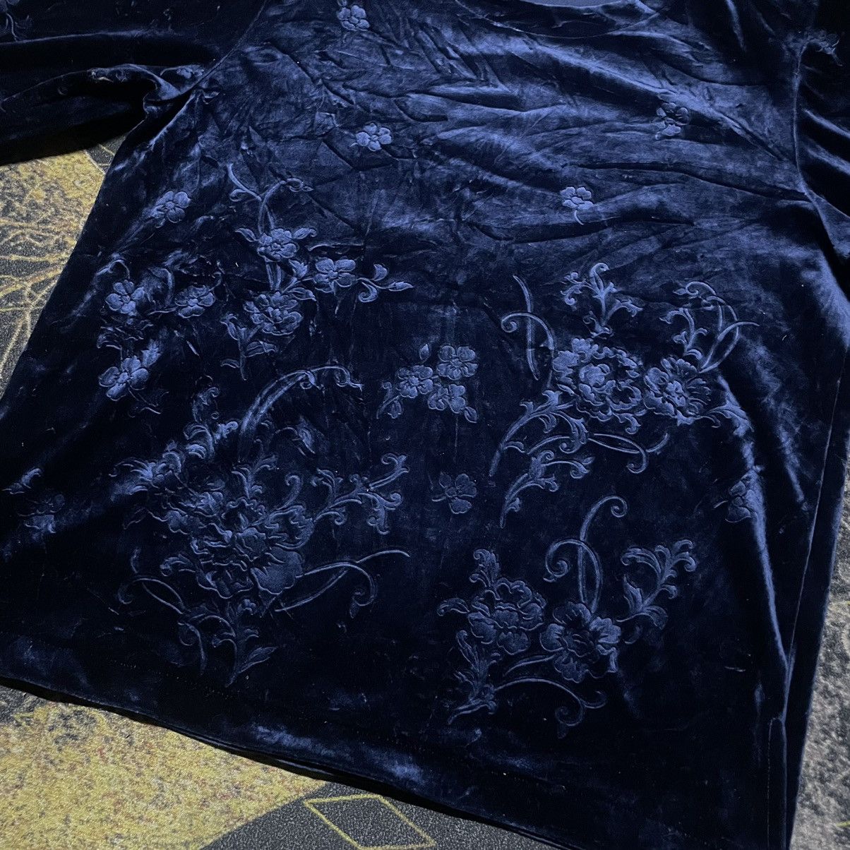 Designer × Japanese Brand × Vintage 💥Vintage Dou Magot Floral Design Velvet Blouses Size M / US 6-8 / IT 42-44 - 3 Thumbnail
