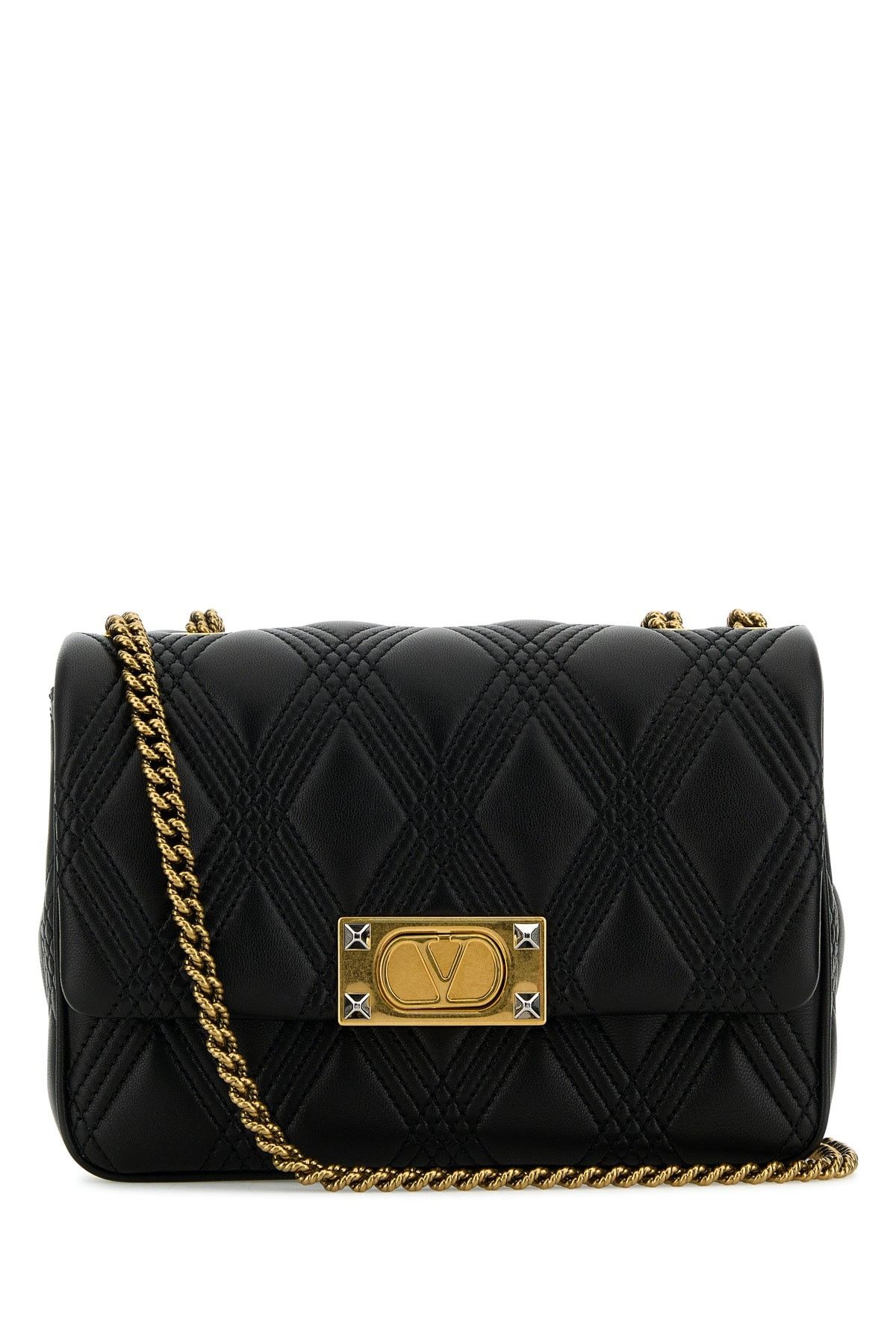 Valentino Black Nappa Leather Medium Quiltie 67 Shoulder Bag Size ONE SIZE - 1 Thumbnail