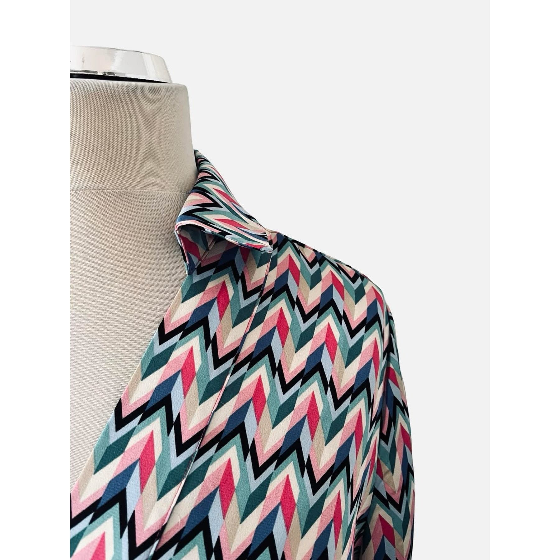 Elie Tahari NWT TAHARI ASL size US12/EU44 pink and turquoise abstract sa Size L / US 10 / IT 46 - 2 Thumbnail