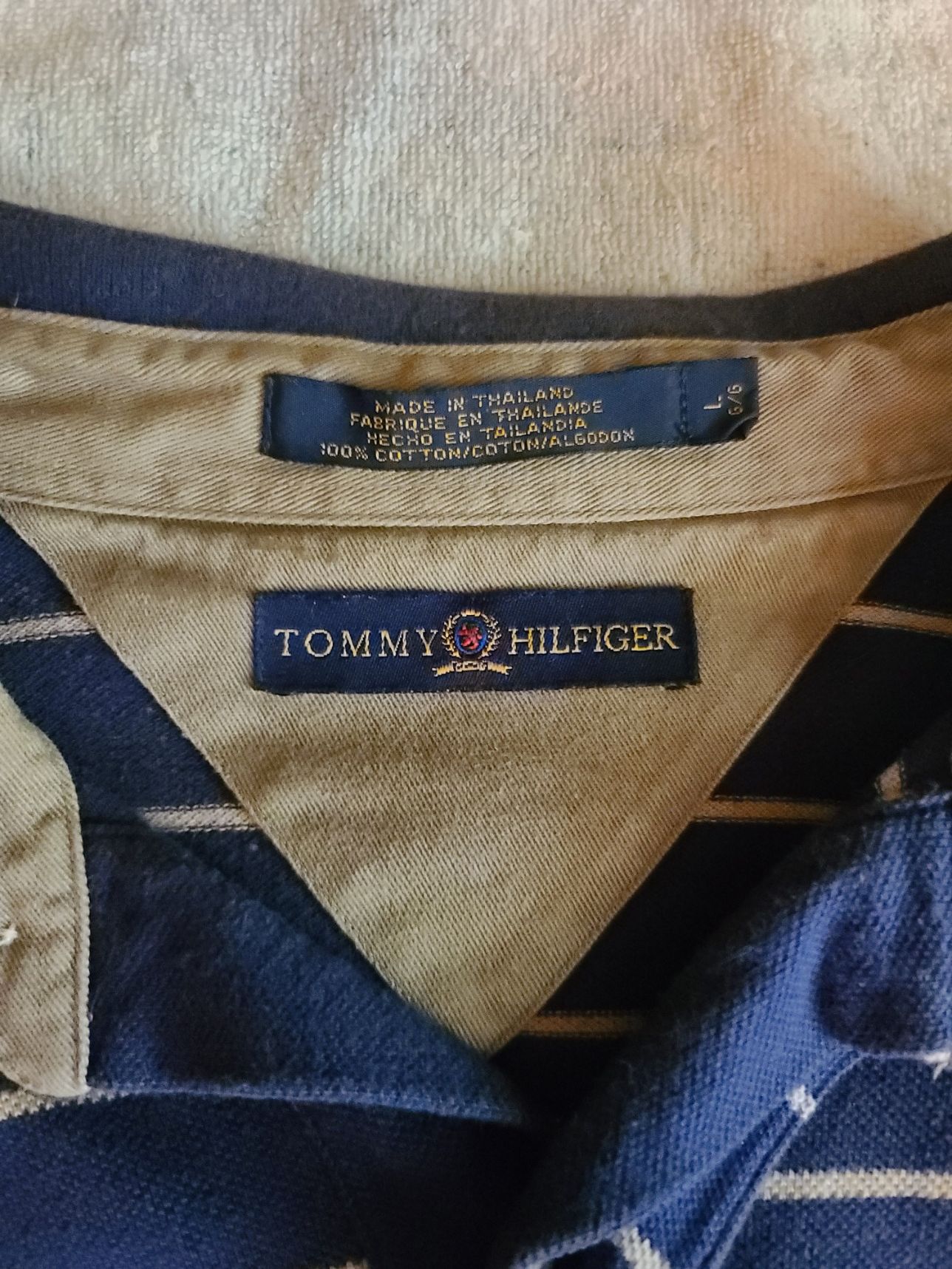 Tommy Hilfiger Vintage Tommy Hilfiger Heritage Crest Striped Polo - Navy Size US M / EU 48-50 / 2 - 3 Thumbnail