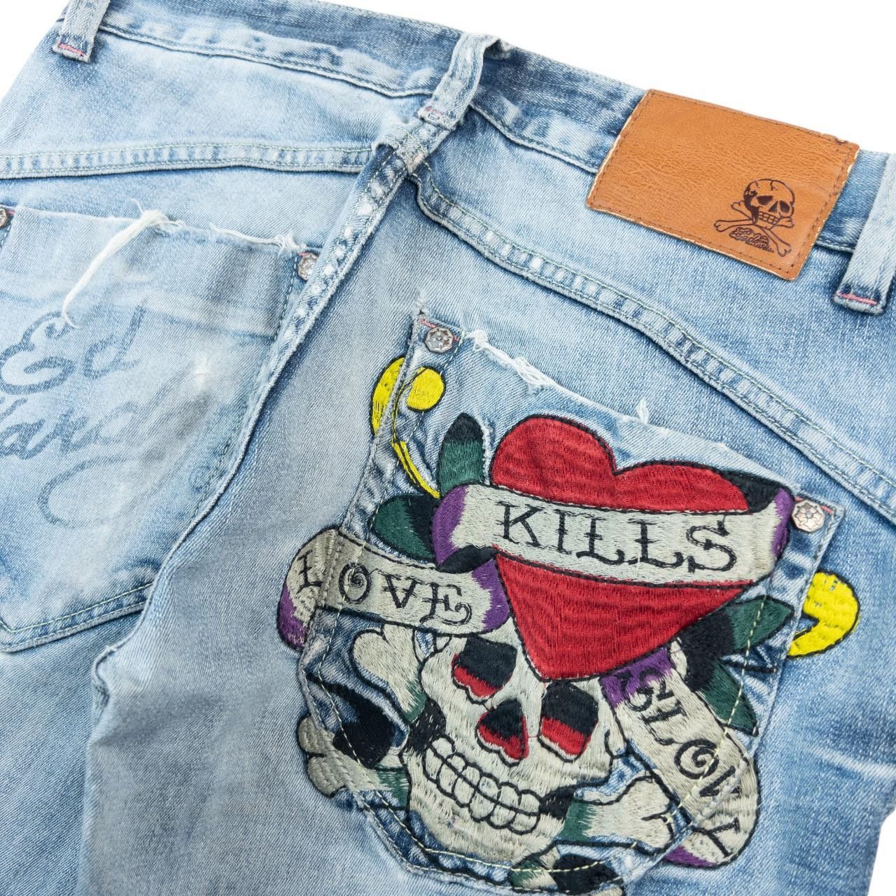 Ed Hardy Vintage Ed Hardy Ripped Embroidered Denim Jeans Size W30 Size 30" / US 8 / IT 44 - 7 Thumbnail