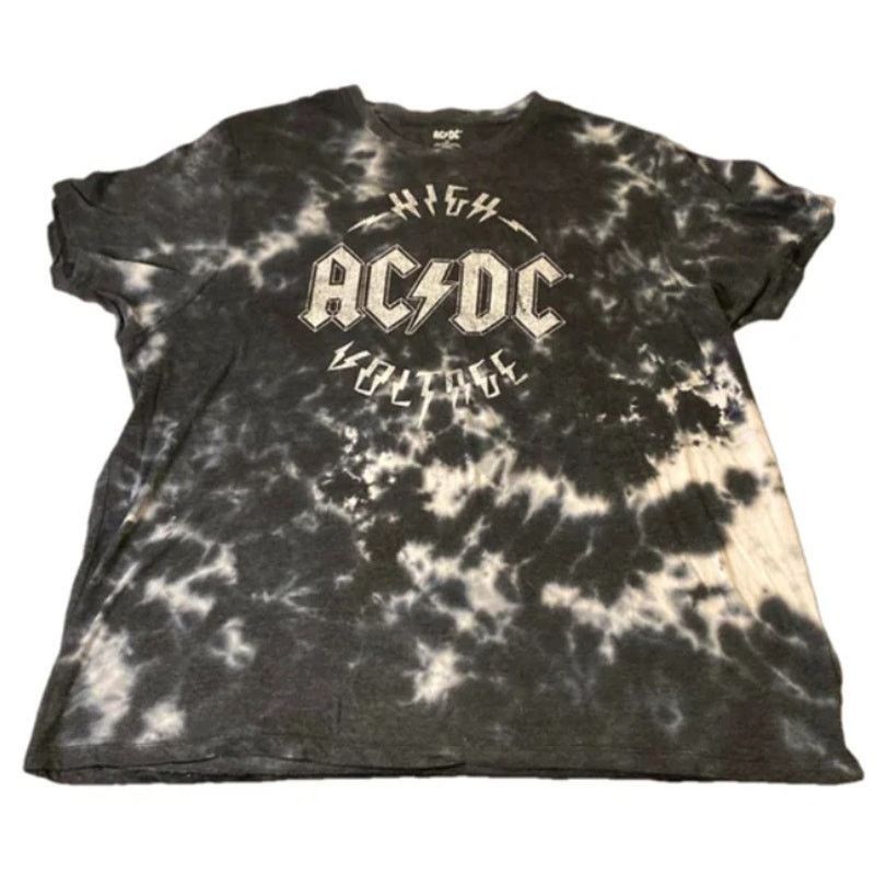 Other Rock Band High Voltage Tie Dye Graphic Tee Black AC/DC 3X Size 3XL / US 20-22 - 2 Thumbnail