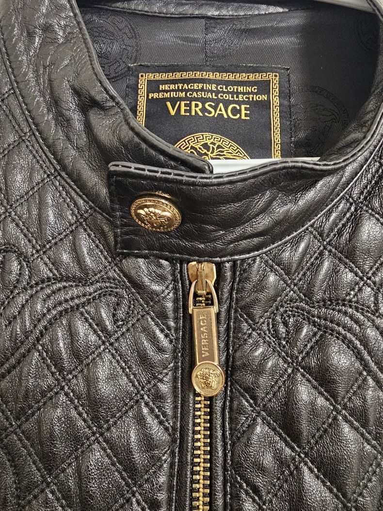 Versace Versace Leather jacket Baroque details vine embroidery she Size US L / EU 52-54 / 3 - 7 Thumbnail