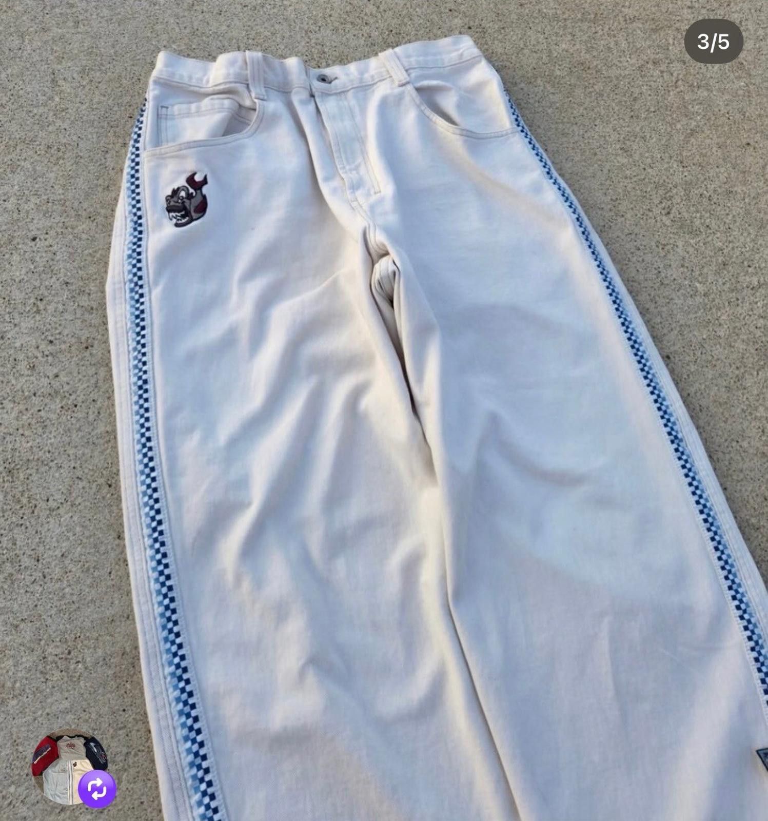 JNCO Grail JNCO White Wash Piranha Denim Jeans 1/1 Mens 36x30 90s Size US 36 / EU 52 - 4 Thumbnail
