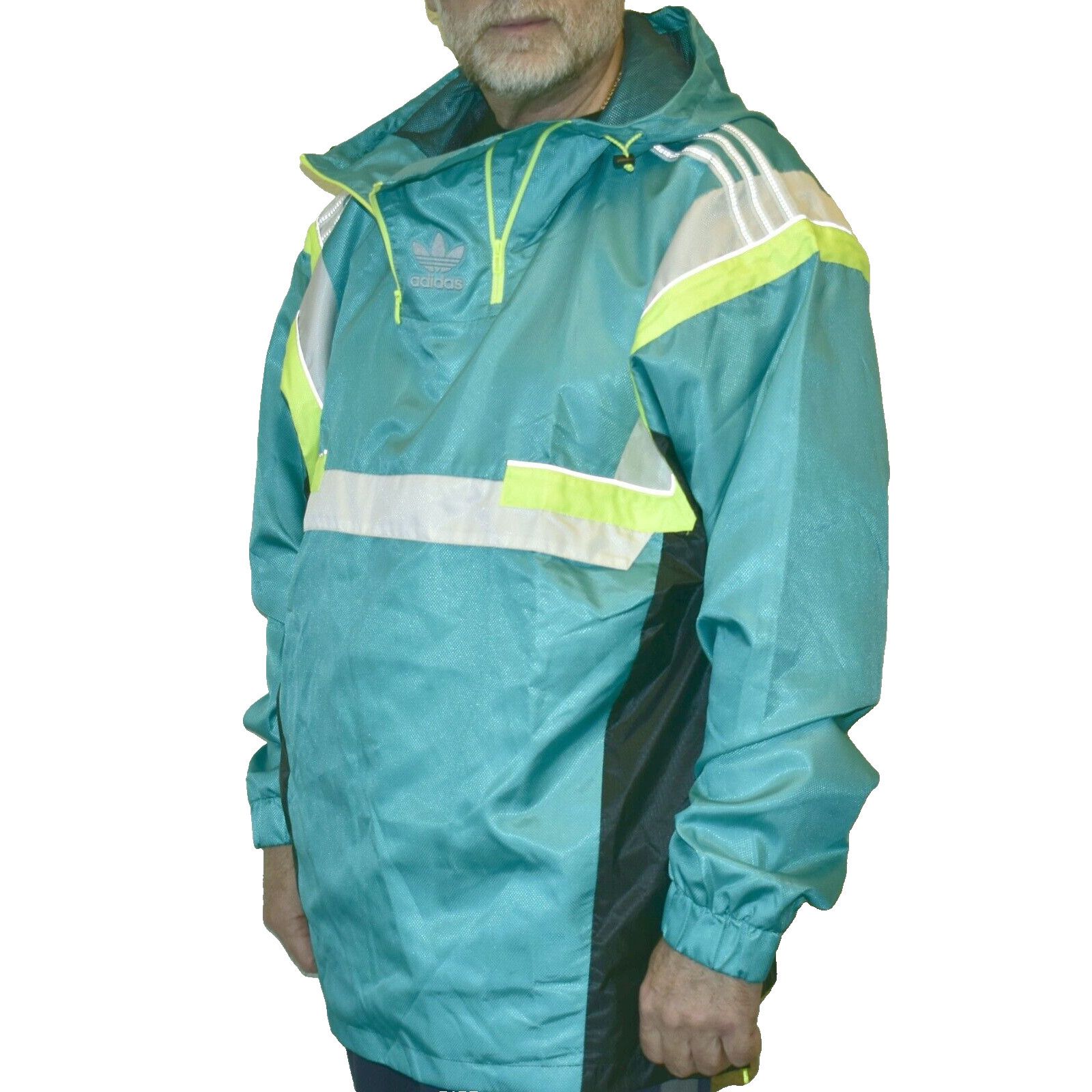 ADIDAS Originals BR8 Shock Green Windbreaker Jacket XL $120