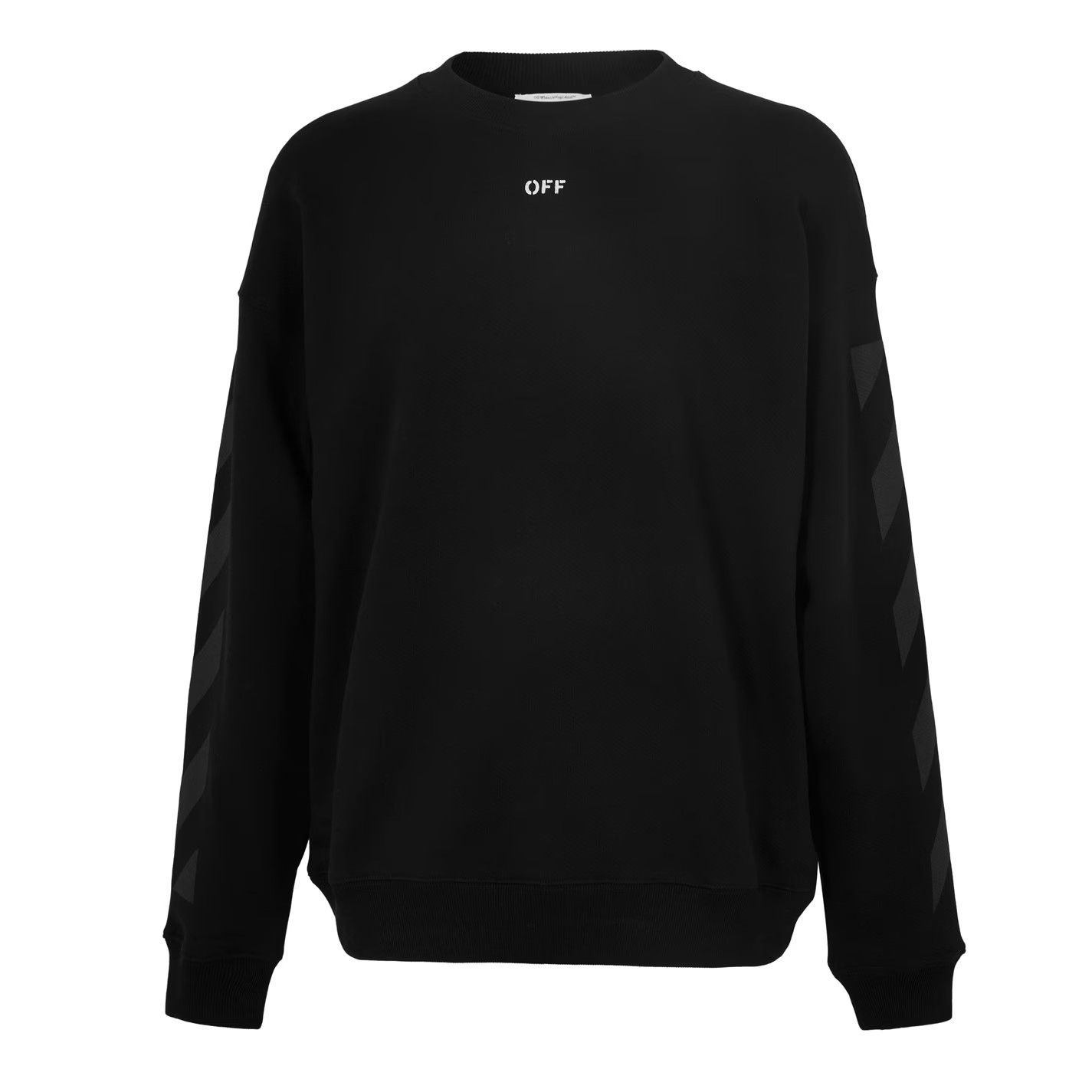 Off-White o1g2r1mq0226 Cornly Diag Crew Sweatshirt In Black Size US XL / EU 56 / 4 - 1 Thumbnail