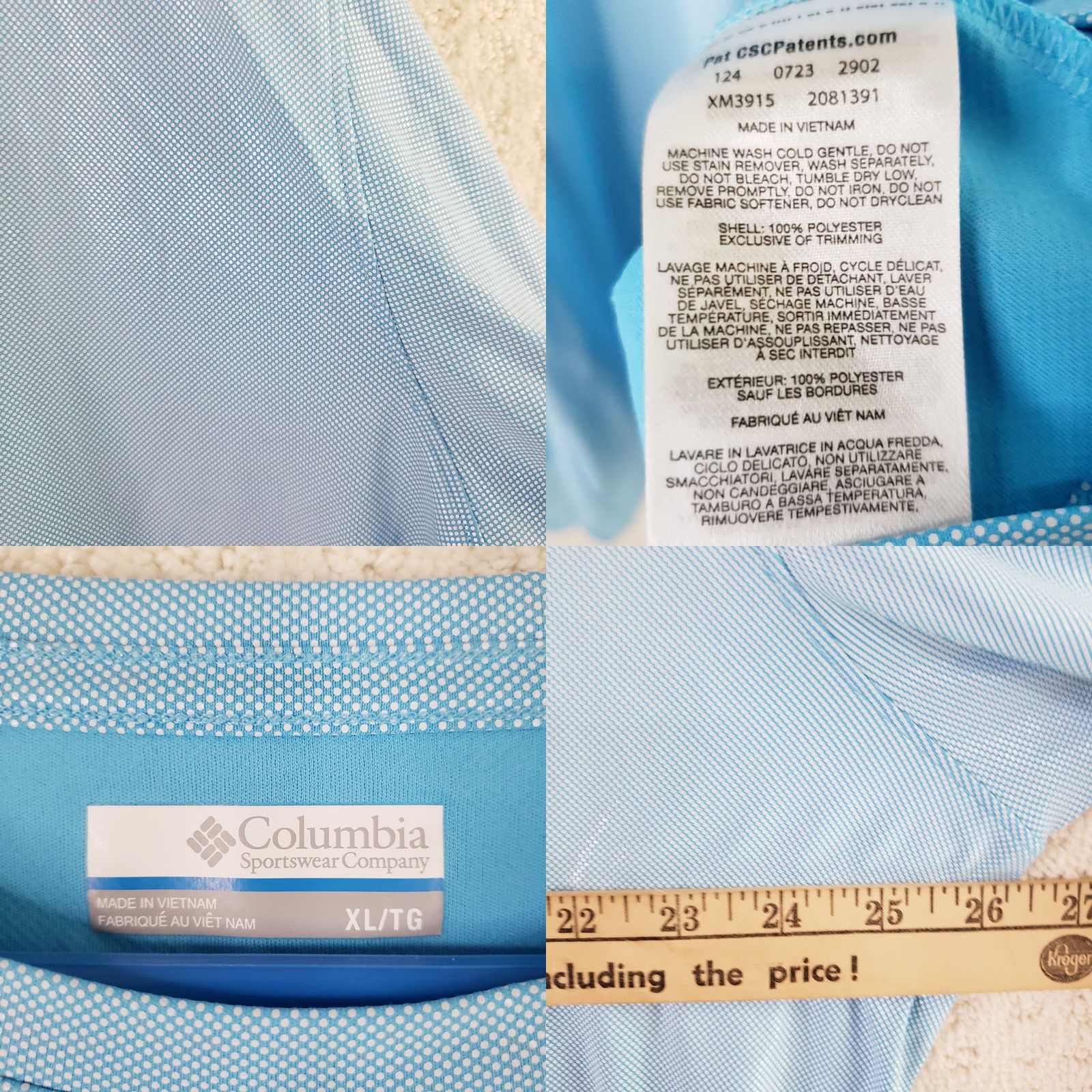 Vintage Columbia PFG Omni-Shade Shirt Mens XL Blue Pebbled Short Sleeve Crew Neck Graphic Geometric Outdoors 90s Retro Size US XL / EU 56 / 4 - 9 Thumbnail