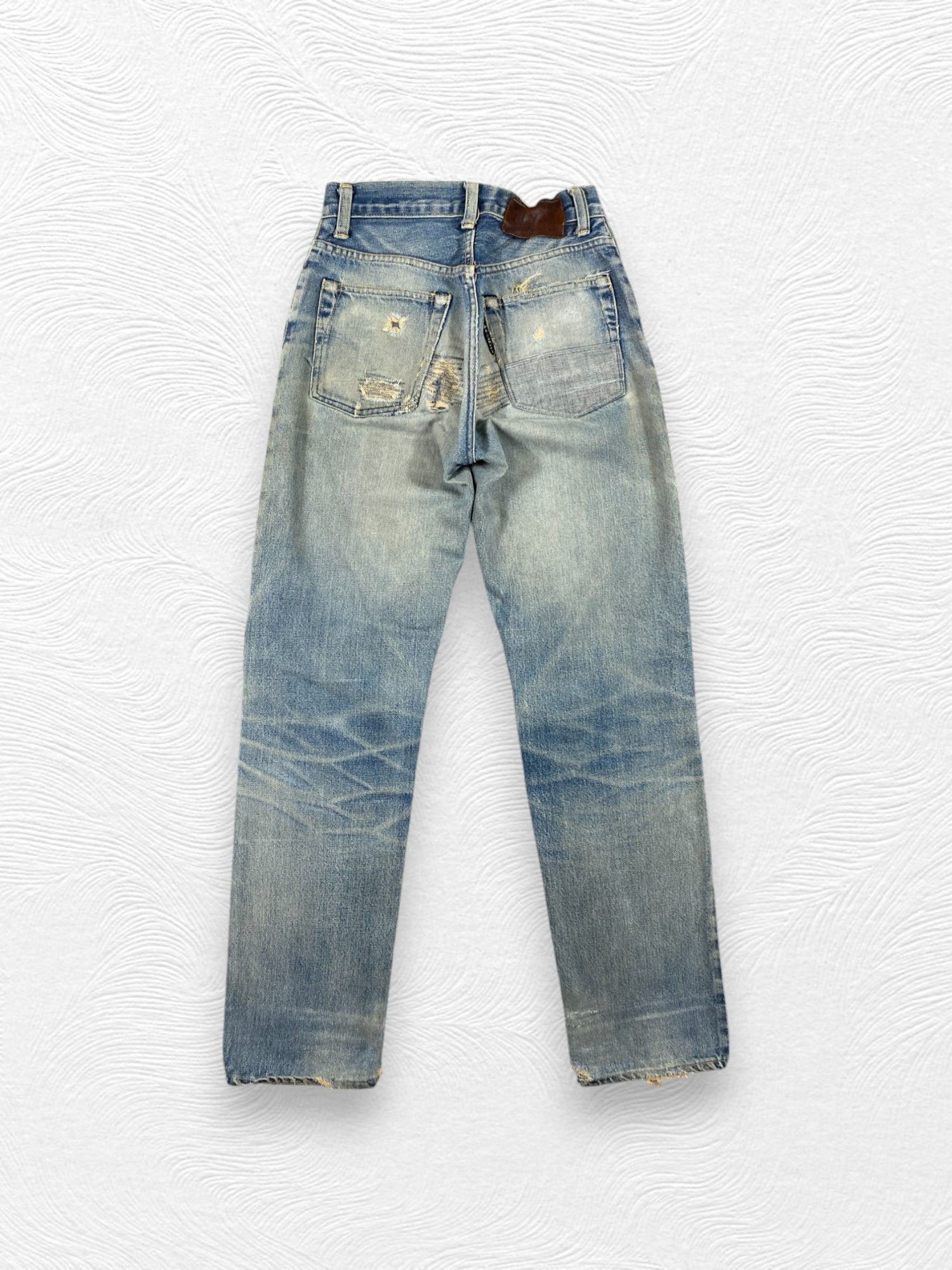 Japanese Brand Redline Distressed Vintage HR Market 24x30.5 Denim-JN3956 Size US 26 / EU 42 - 2 Thumbnail