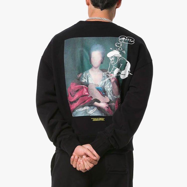 Off-White Black Mariana da Silva Logo Oversized Sweatshirt Size US M / EU 48-50 / 2 - 2 Thumbnail