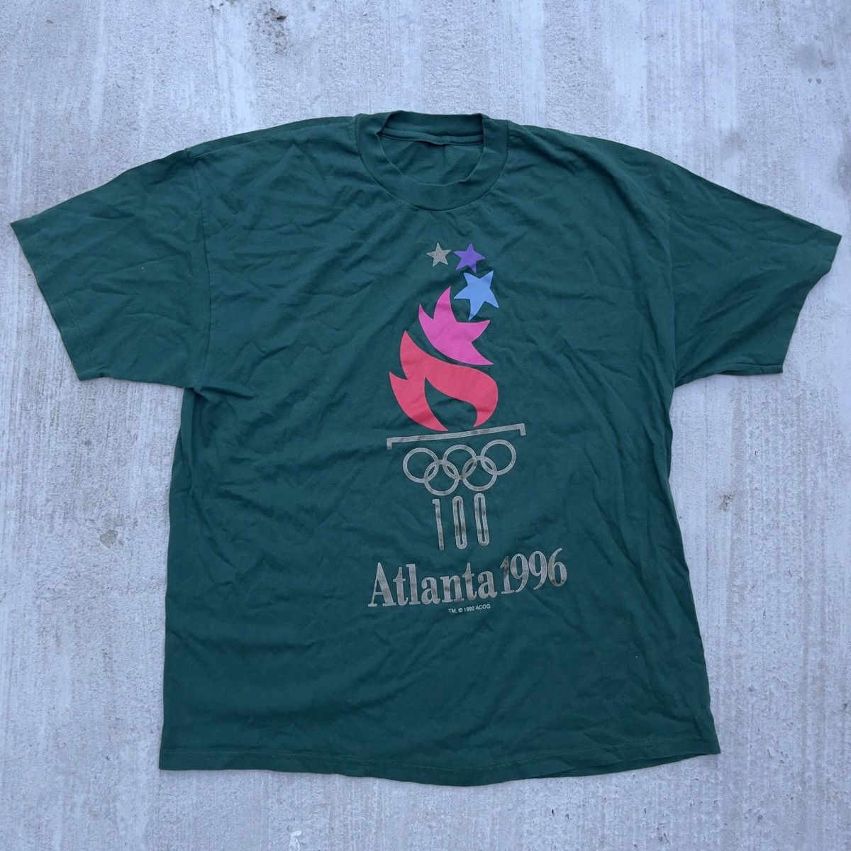 USA Olympics Vintage 1996 OLYMPICS ATLANTA Single Stitch Shirt Size US XL / EU 56 / 4 - 1 Thumbnail