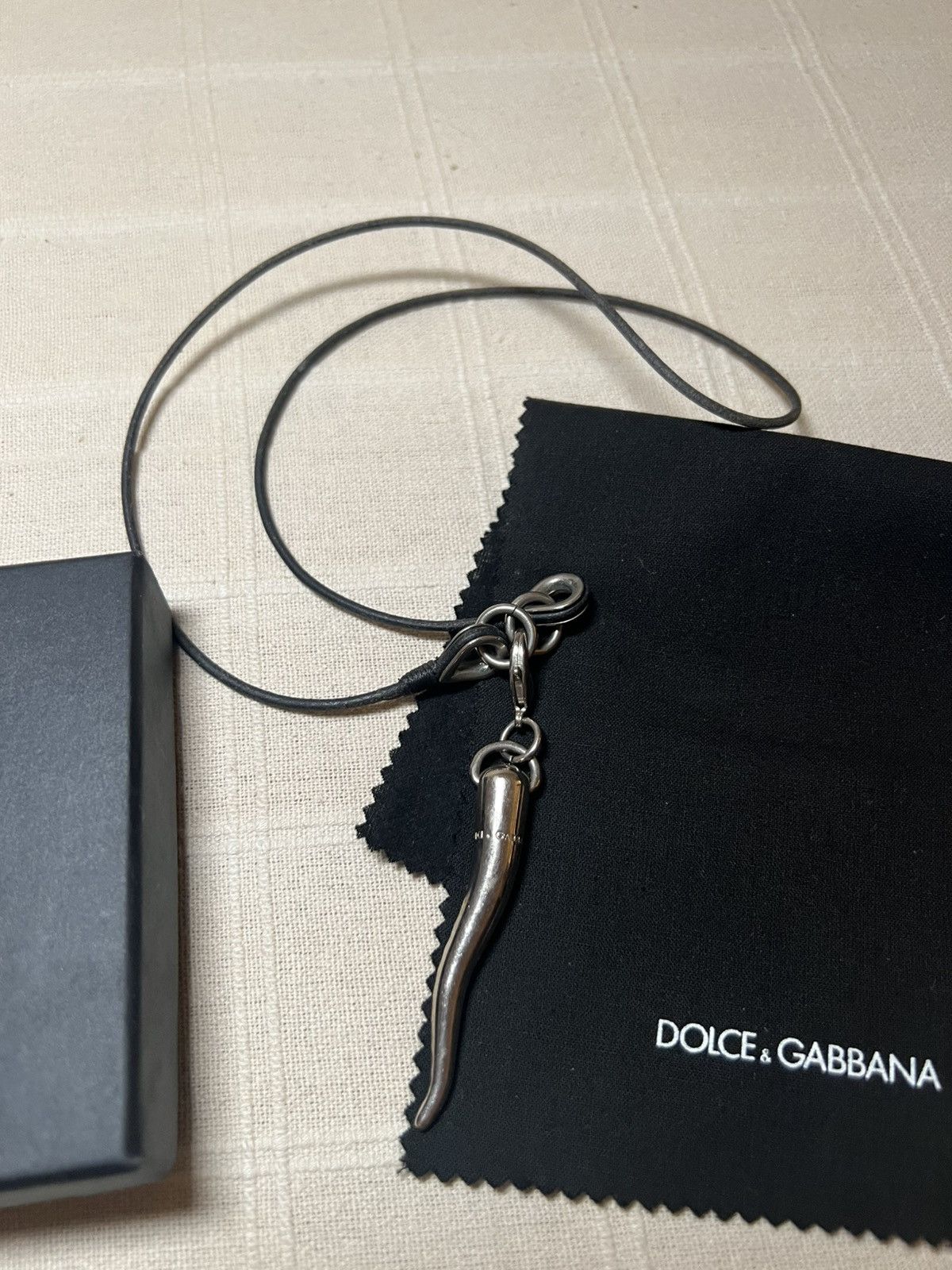 Dolce & Gabbana Dolce & Gabbana Corno Necklace Steel & leather chili pendant Size ONE SIZE - 2 Thumbnail