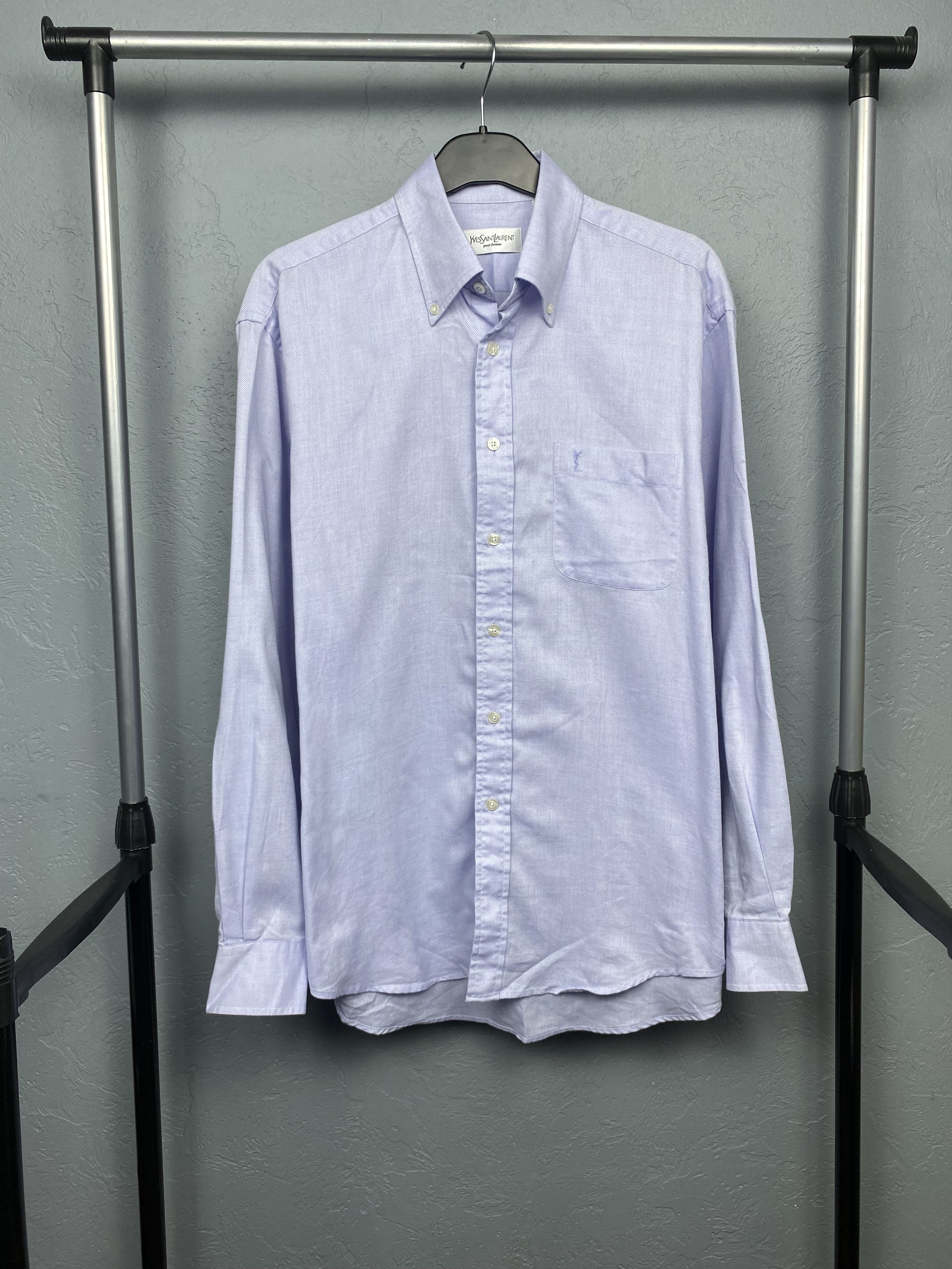 Yves Saint Laurent Ysl Pour Homme YSL Mens Long Sleeve Shirt Size US XL / EU 56 / 4 - 1 Thumbnail