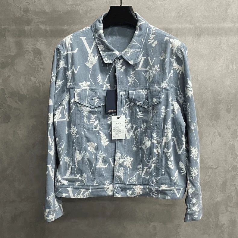 Louis Vuitton Louis Vuitton Blue plant floral logo denim jacket Size US M / EU 48-50 / 2 - 1 Thumbnail