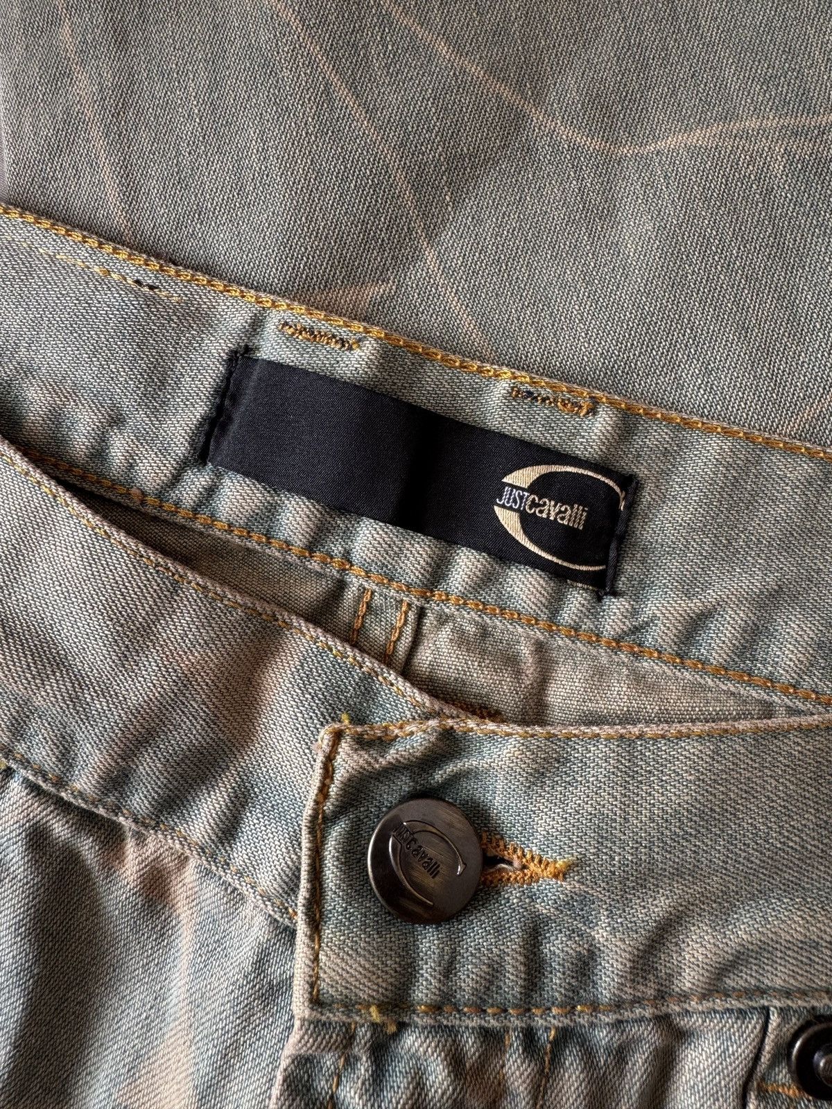 Just Cavalli 🔥🔥 2001 Vintage Roberto Cavalli Treasure Map Denim Pants Size US 29 - 7 Thumbnail