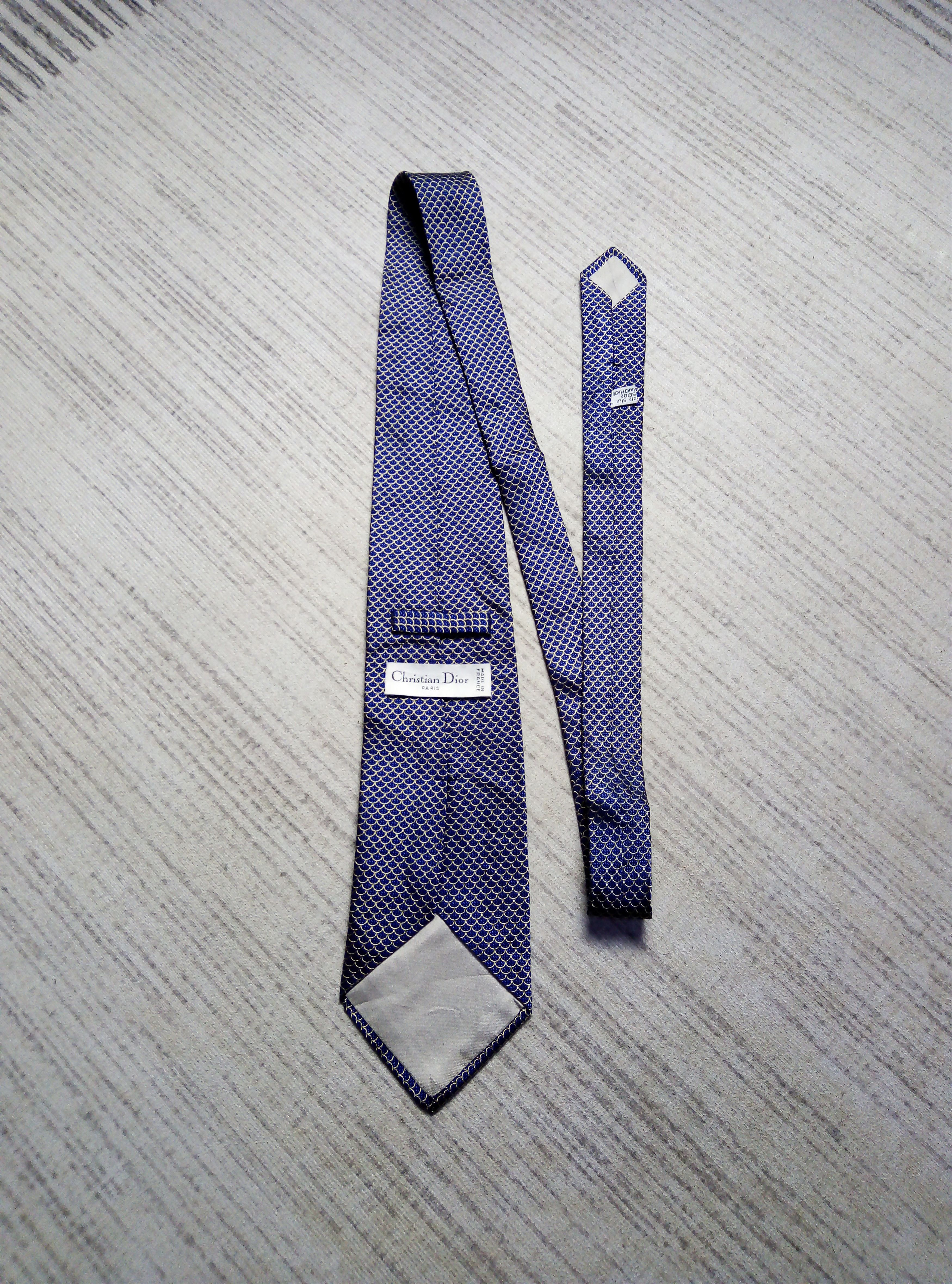 Dior DIOR Blue jacquard woven silk tie made in france necktie Size ONE SIZE - 2 Thumbnail