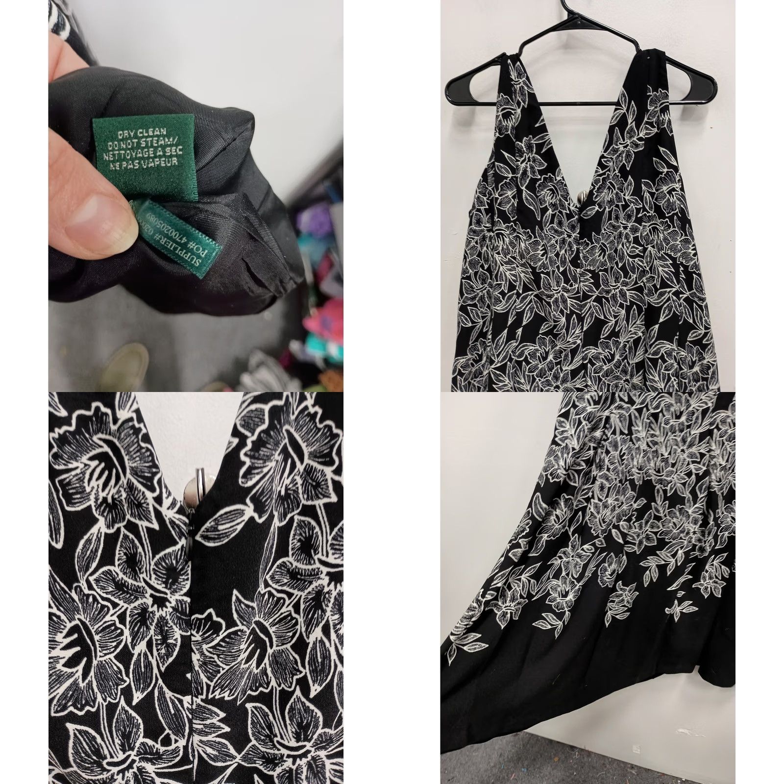Ralph Lauren Lauren Ralph Lauren Dress Womens 18W Black Floral Sleeveless Midi Timeless Size XXL / US 16-18 / IT 52-54 - 8 Thumbnail